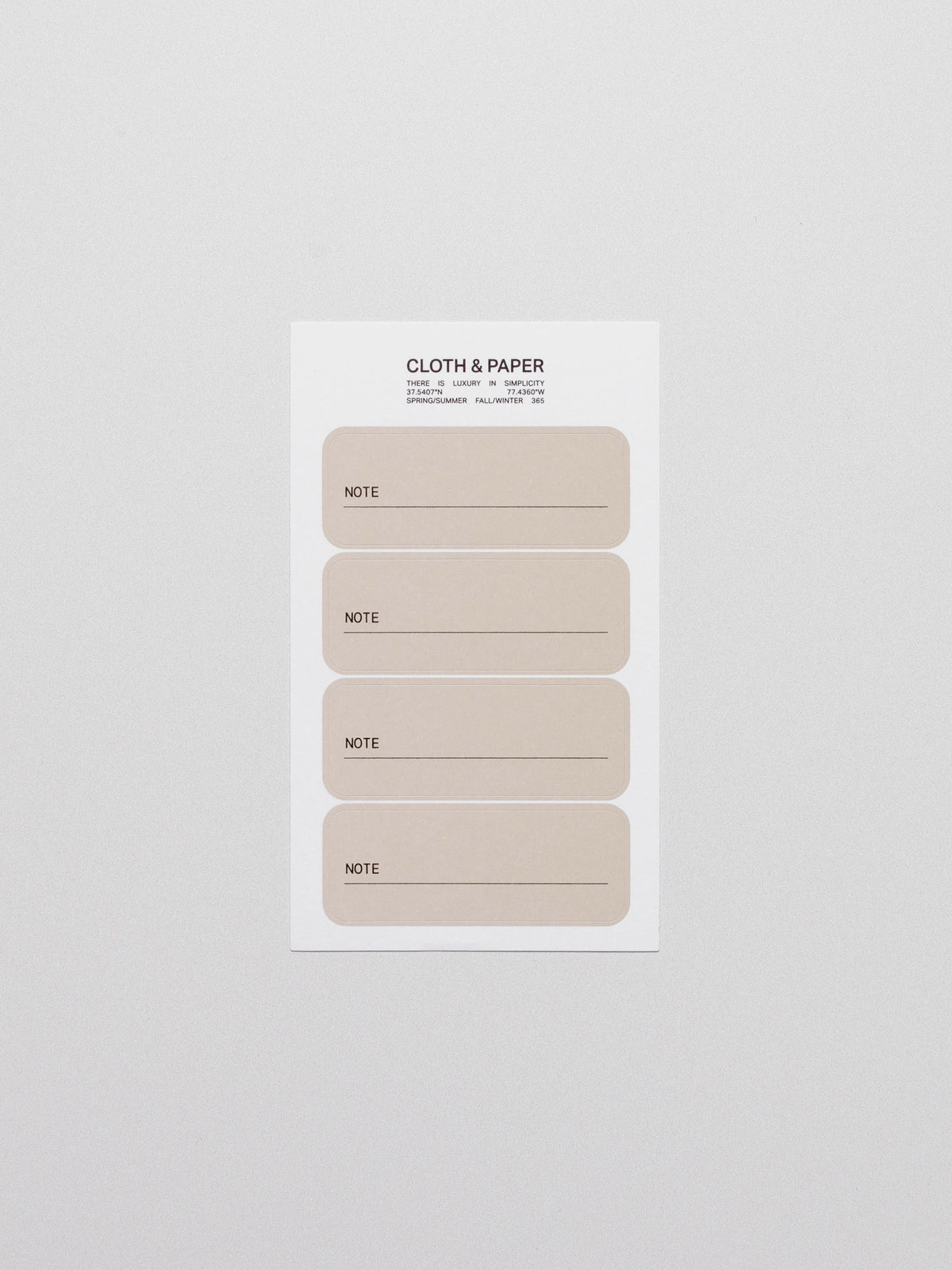 Label Planner Stickers | Note | Cloth & Paper