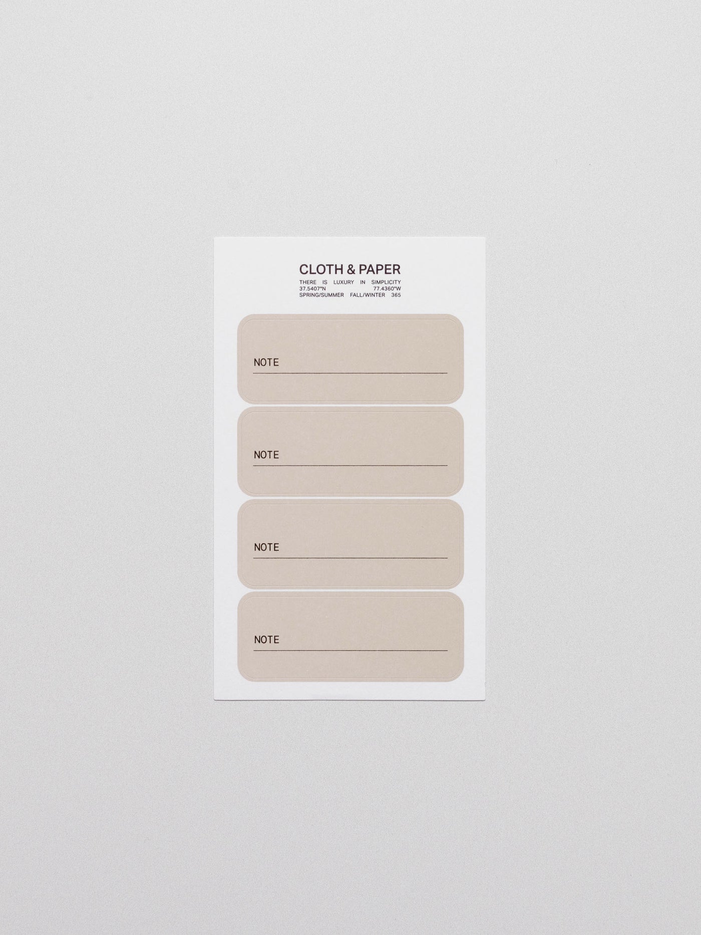 Label Planner Stickers | Note | Cloth & Paper
