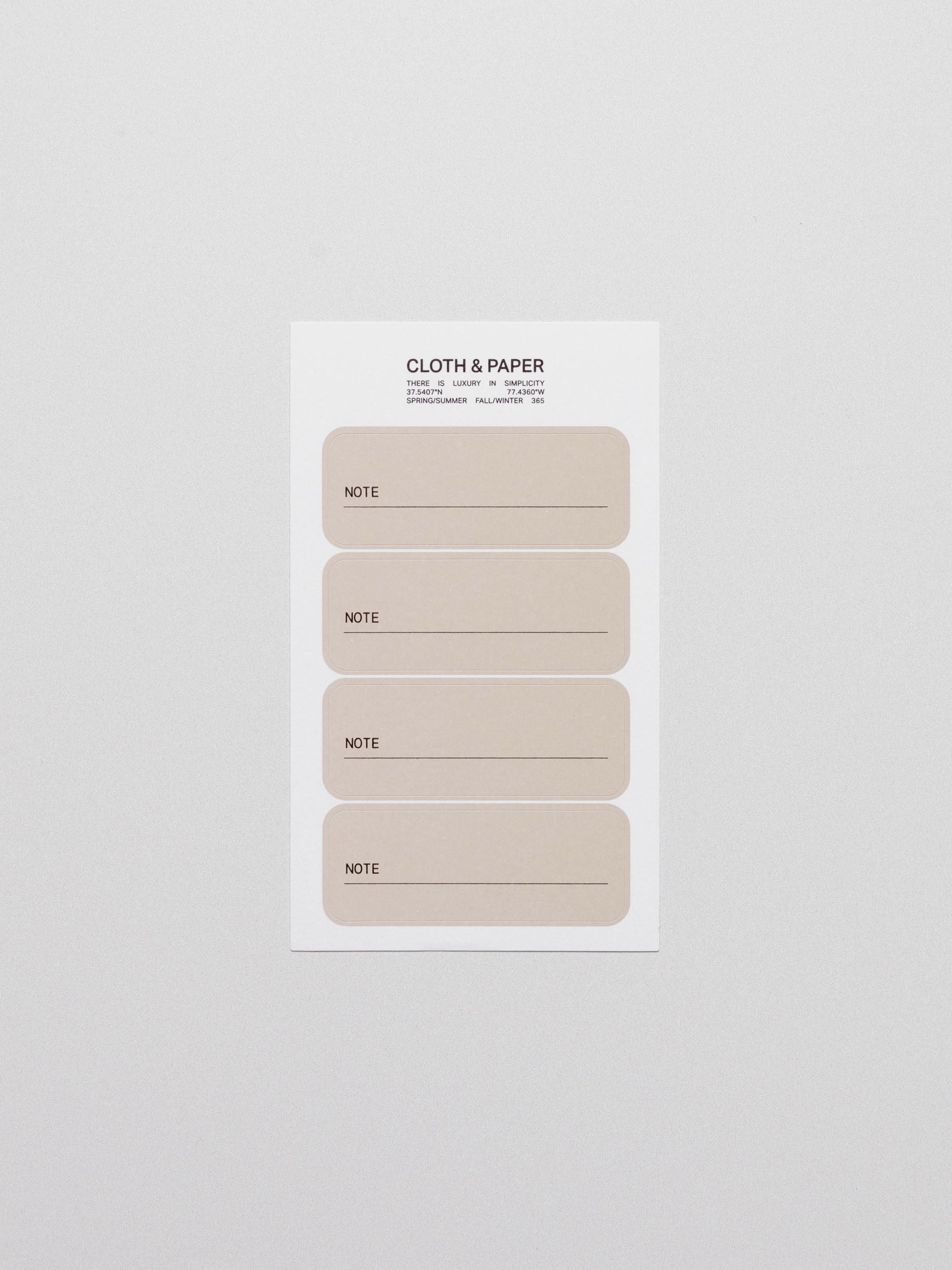 Label Planner Stickers | Note | Cloth & Paper