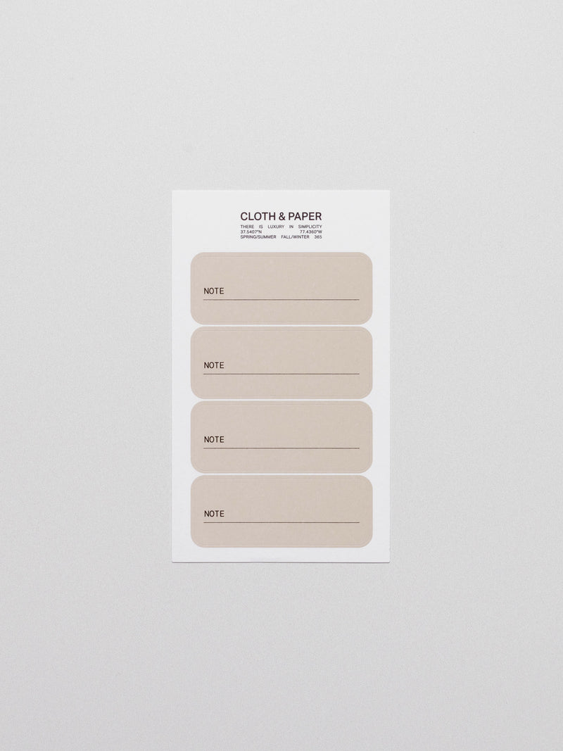 Label Planner Stickers | Note | Cloth & Paper