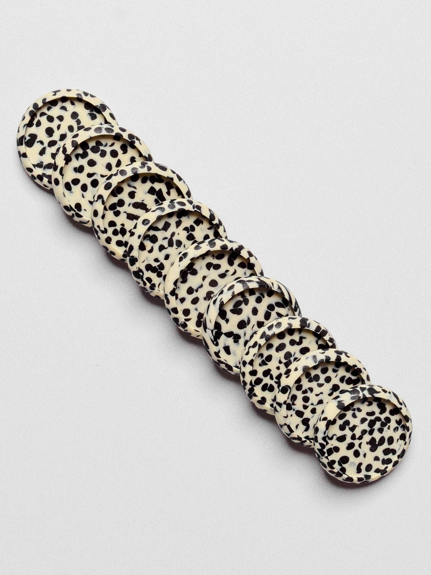 Set of nine discs displayed on a neutral background. Size shown is 1 inch.