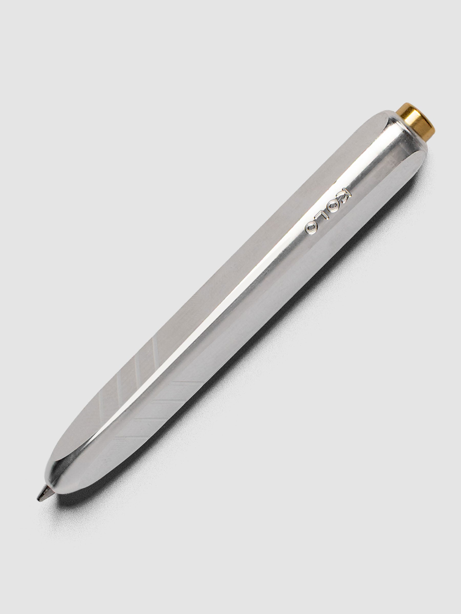 Kolo Tino Ballpoint Pen in option Raw Aluminum with a silver colored metal barrel.