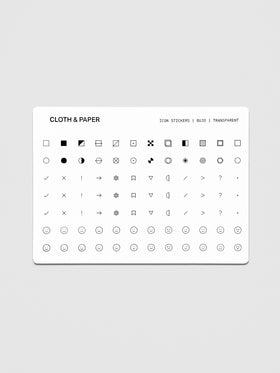 A single sheet of Icon Stickers Bujo.