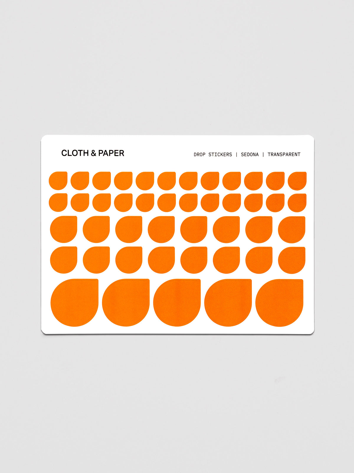 Transparent Drop Planner Sticker Set for Minimal Planning
