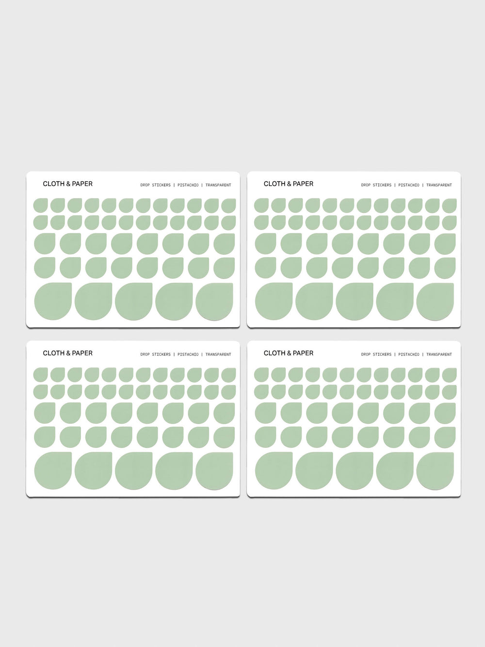 Transparent Drop Planner Sticker Set for Minimal Planning