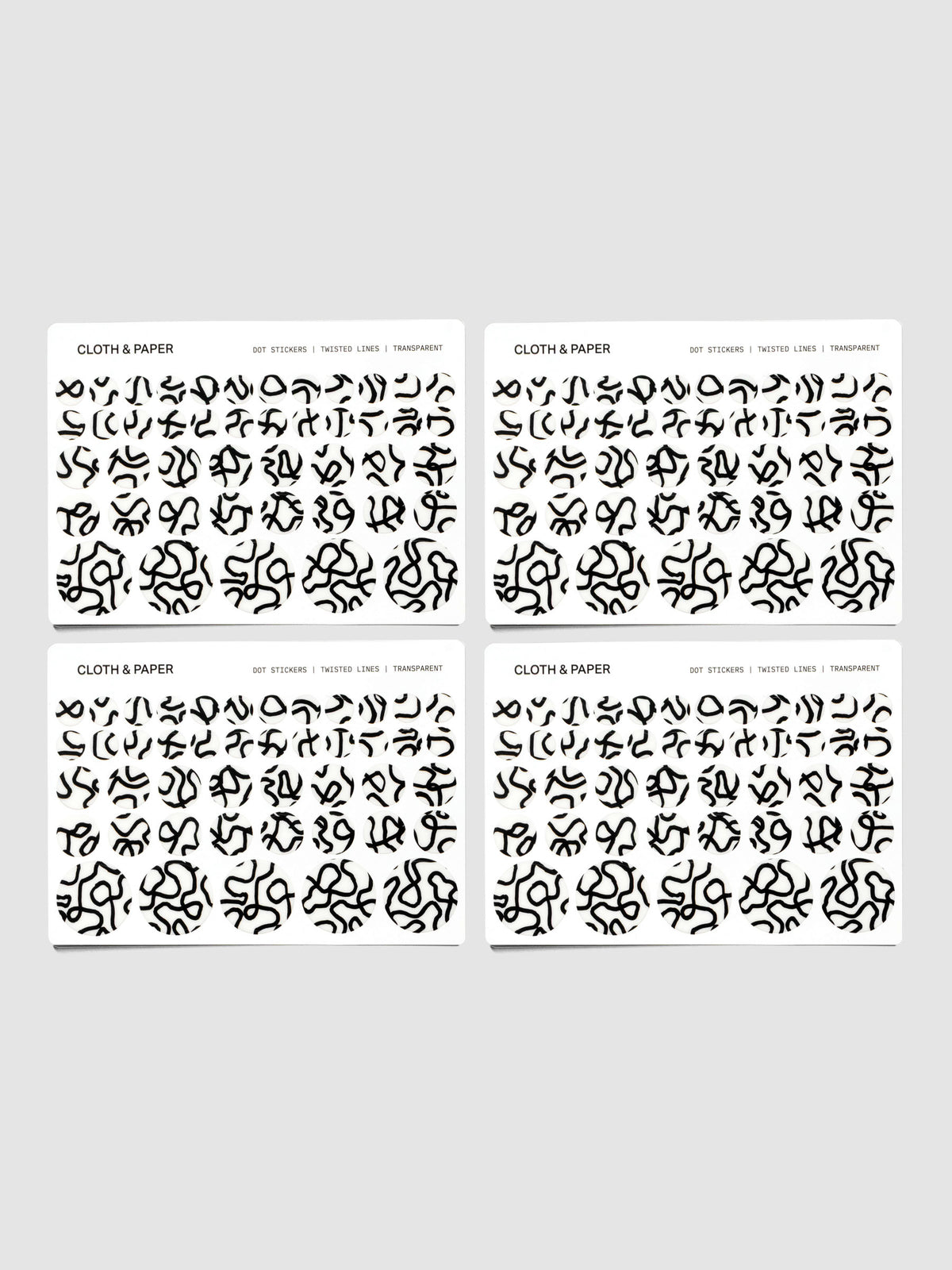 Dot Stickers | Twisted Lines | Planner Stickers | Cloth and Paper