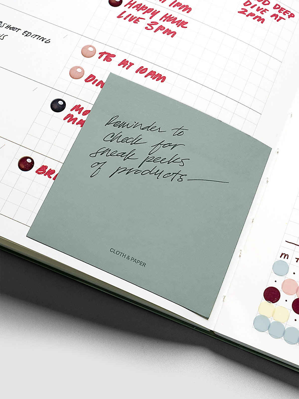 Colorblock Sticky Note Set in Matcha and Dirty Chai, edge painted square sticky note pads