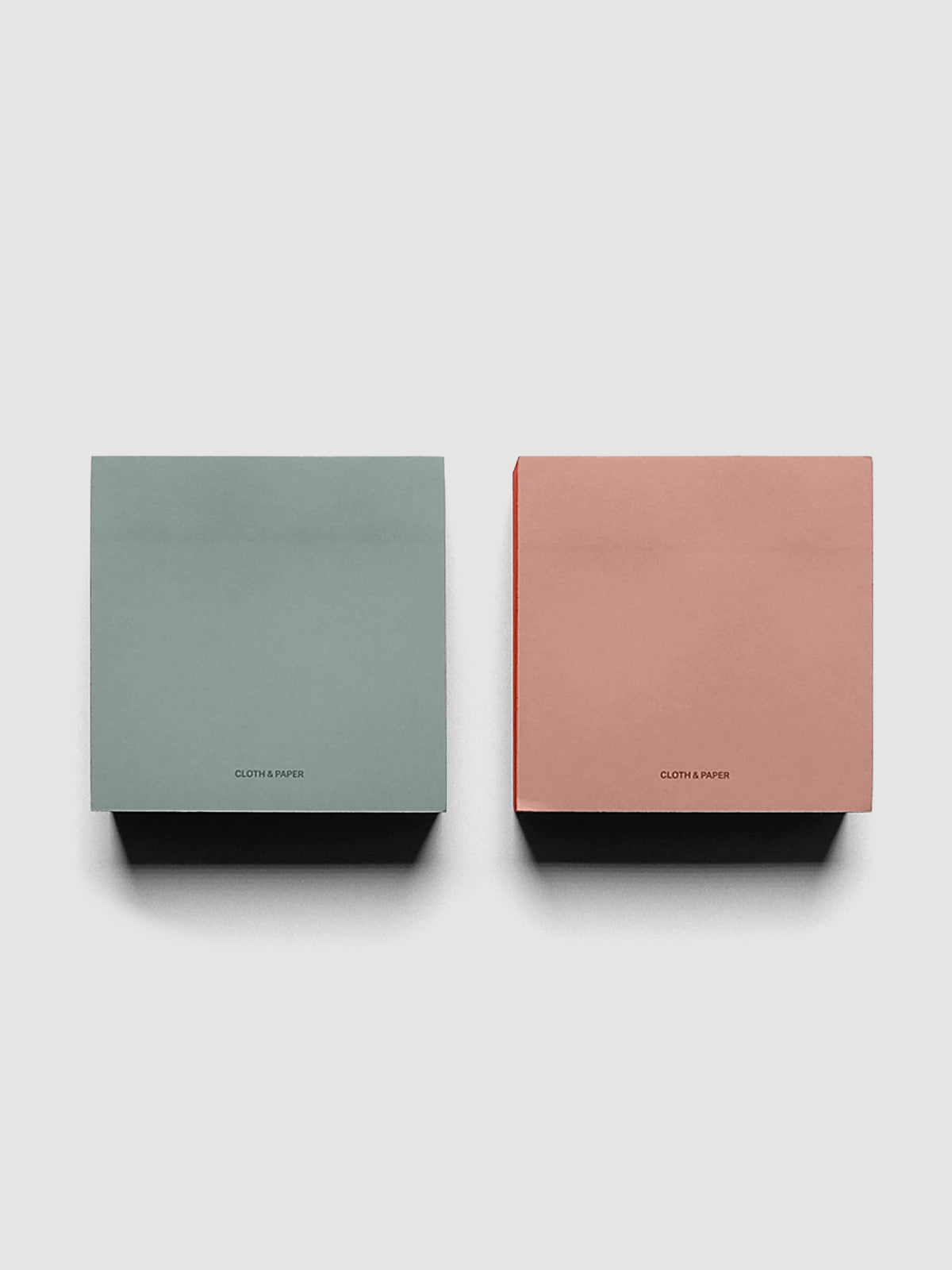 Colorblock Sticky Note Set in Matcha and Dirty Chai, two edge painted square sticky note pads