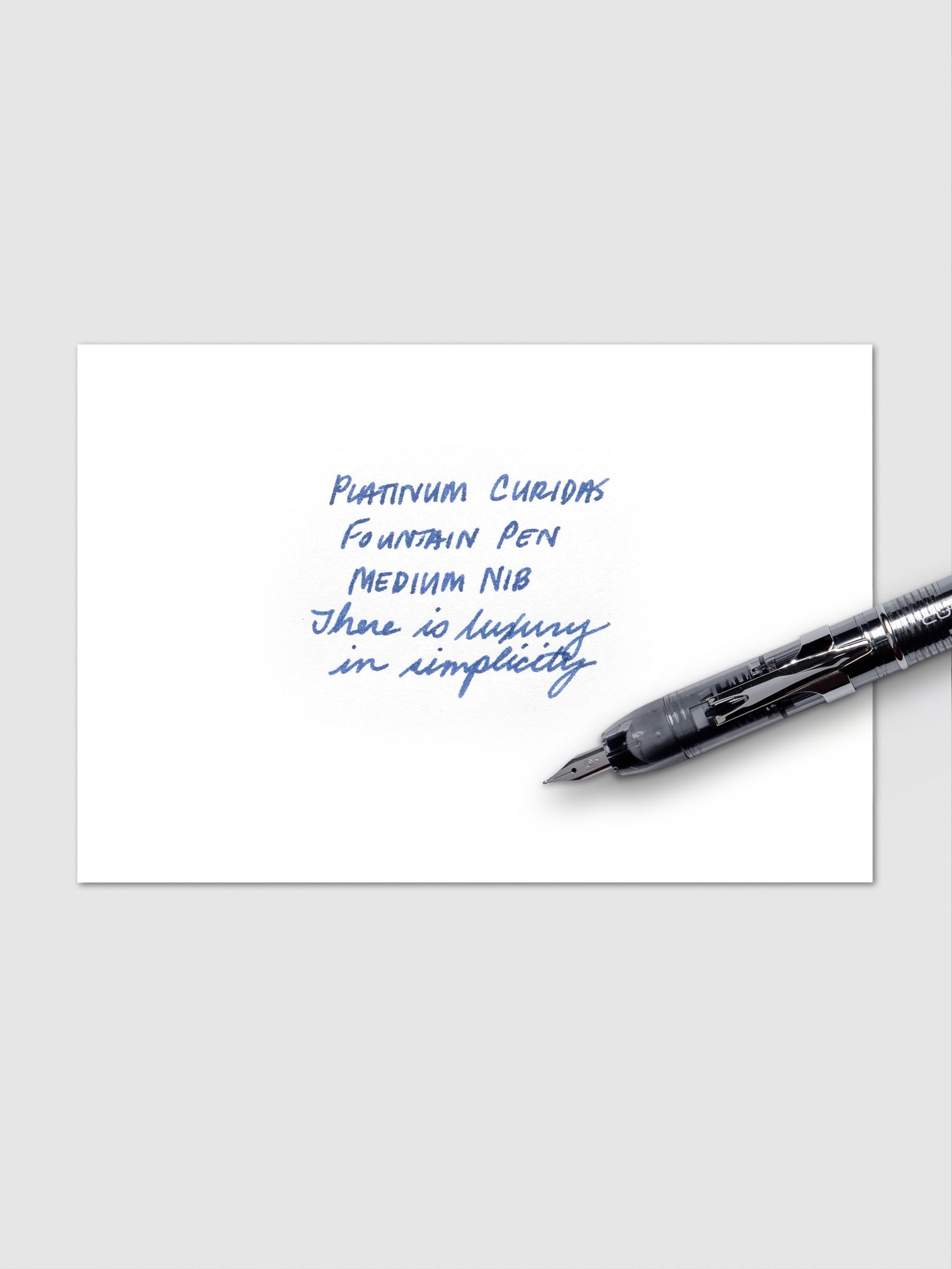 Handwritten writing sample using the Platinum Curidas Fountain Pen with a Medium Nib.