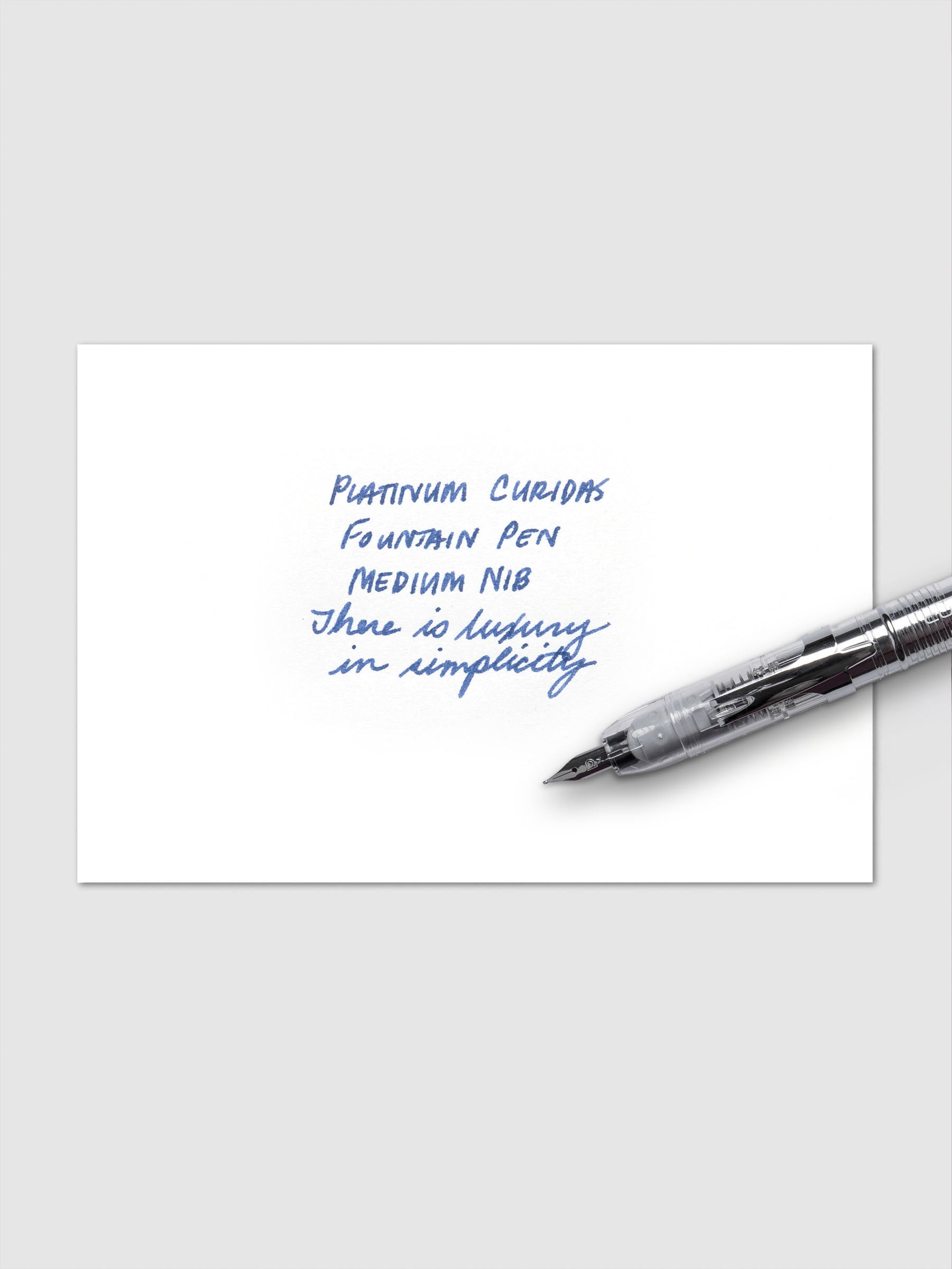 Handwritten writing sample using the Platinum Curidas Fountain Pen with a Medium Nib.