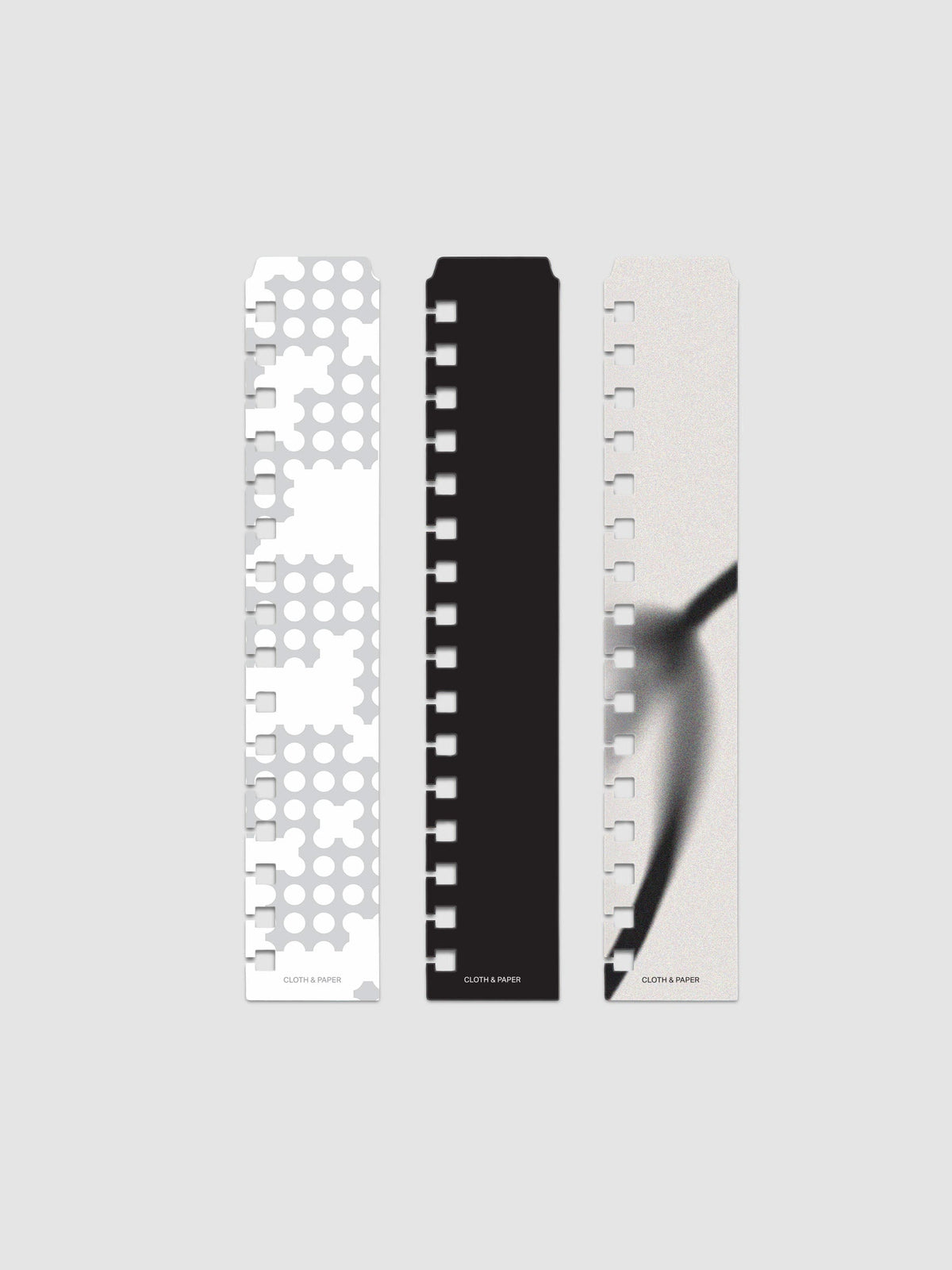 Narrow Page Marker Set in Punched Holes, Blurred Line and Avant Garde, A5 Spiral, three top tab page markers