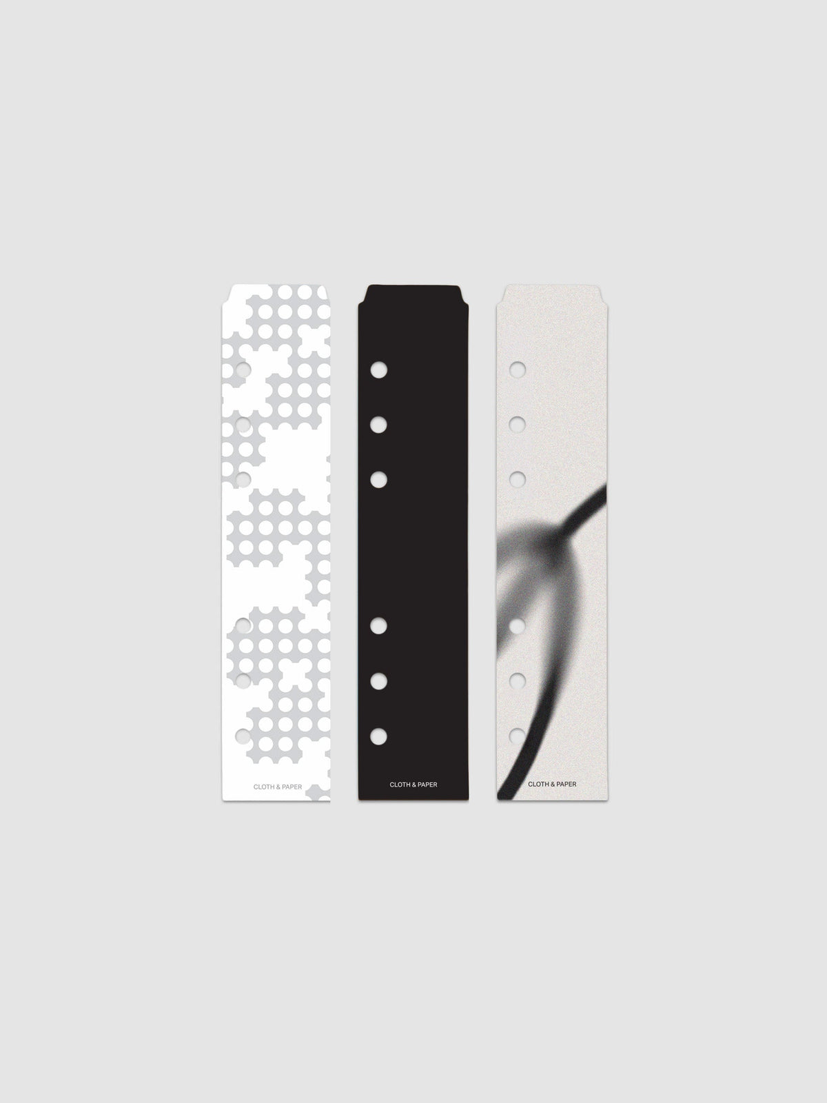 Narrow Page Marker Set in Punched Holes, Blurred Line and Avant Garde, Personal | Personal Wide, three top tab page markers