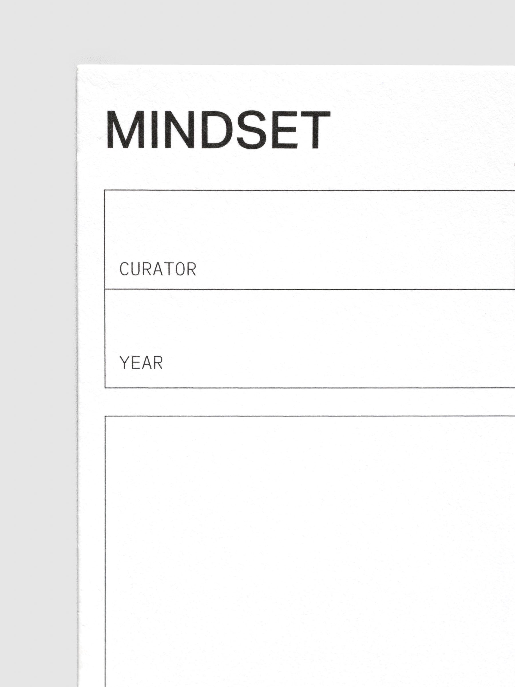 Close up of This Year's Mindset card showing Curator and Year fields.