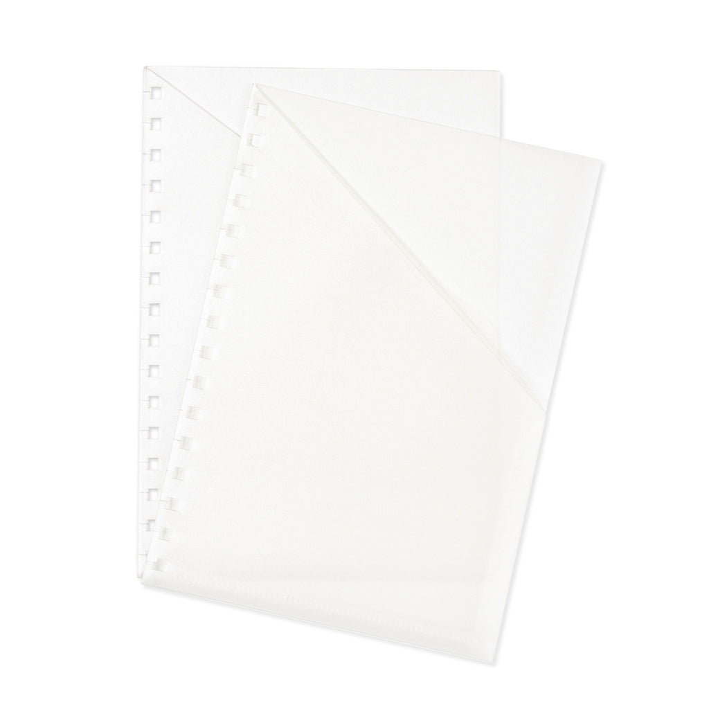 2 A5 Spiral folders layered on top of one another on a white background