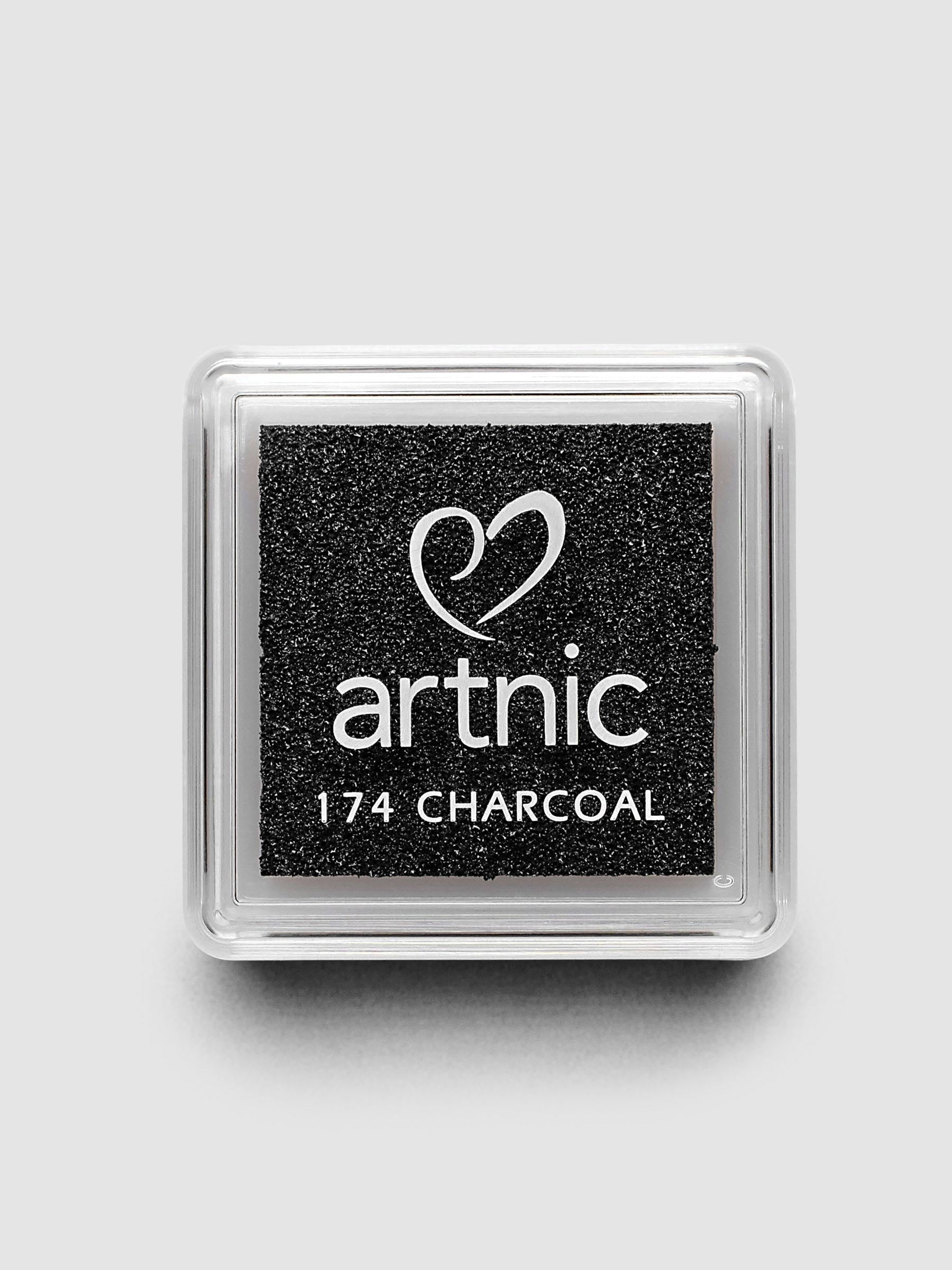 Artnic Stamp Ink Pad in charcoal seen from above with cover on