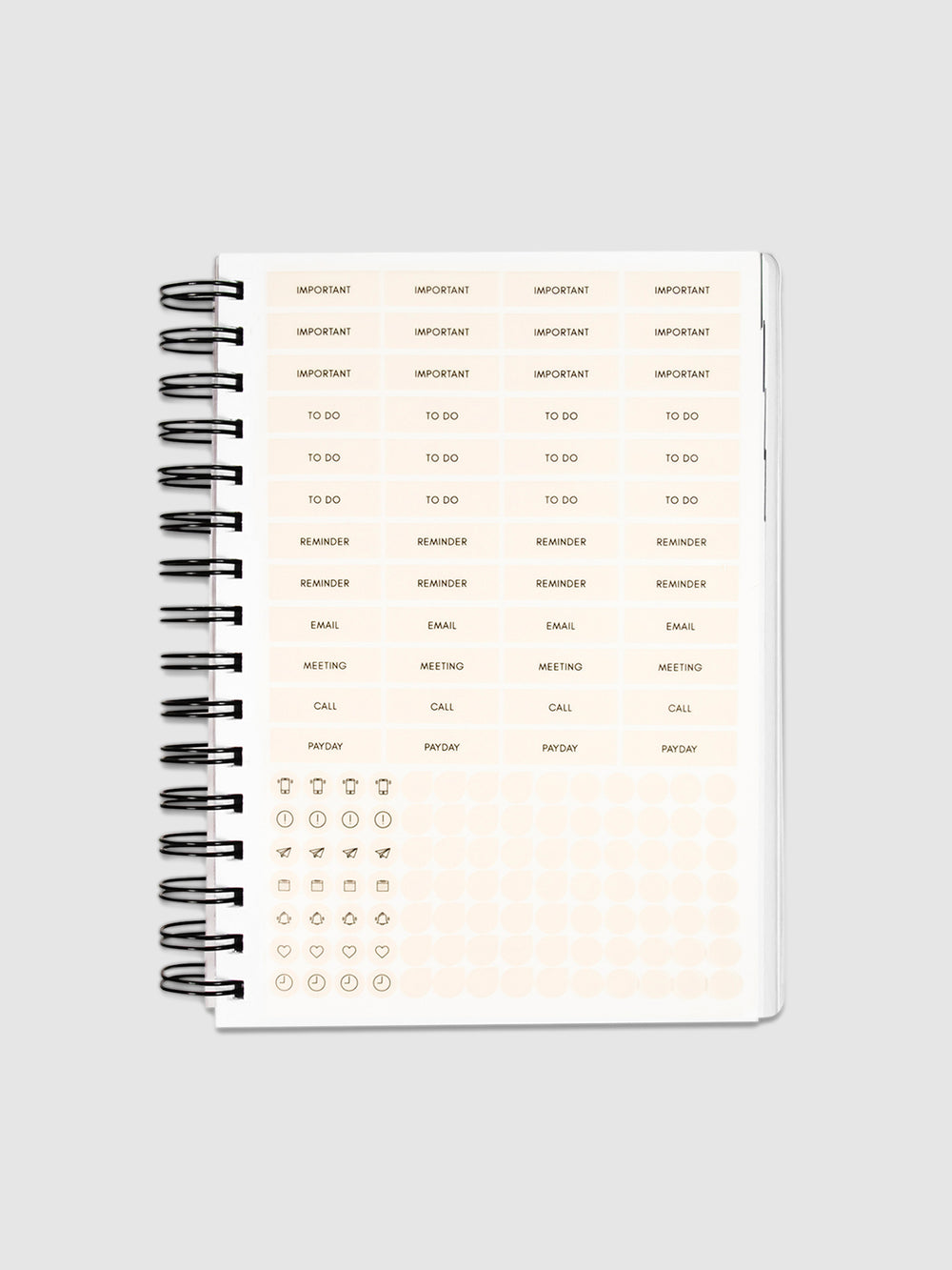 Admin Planner Stickers for A5 Spiral | Transparent Planning Labels