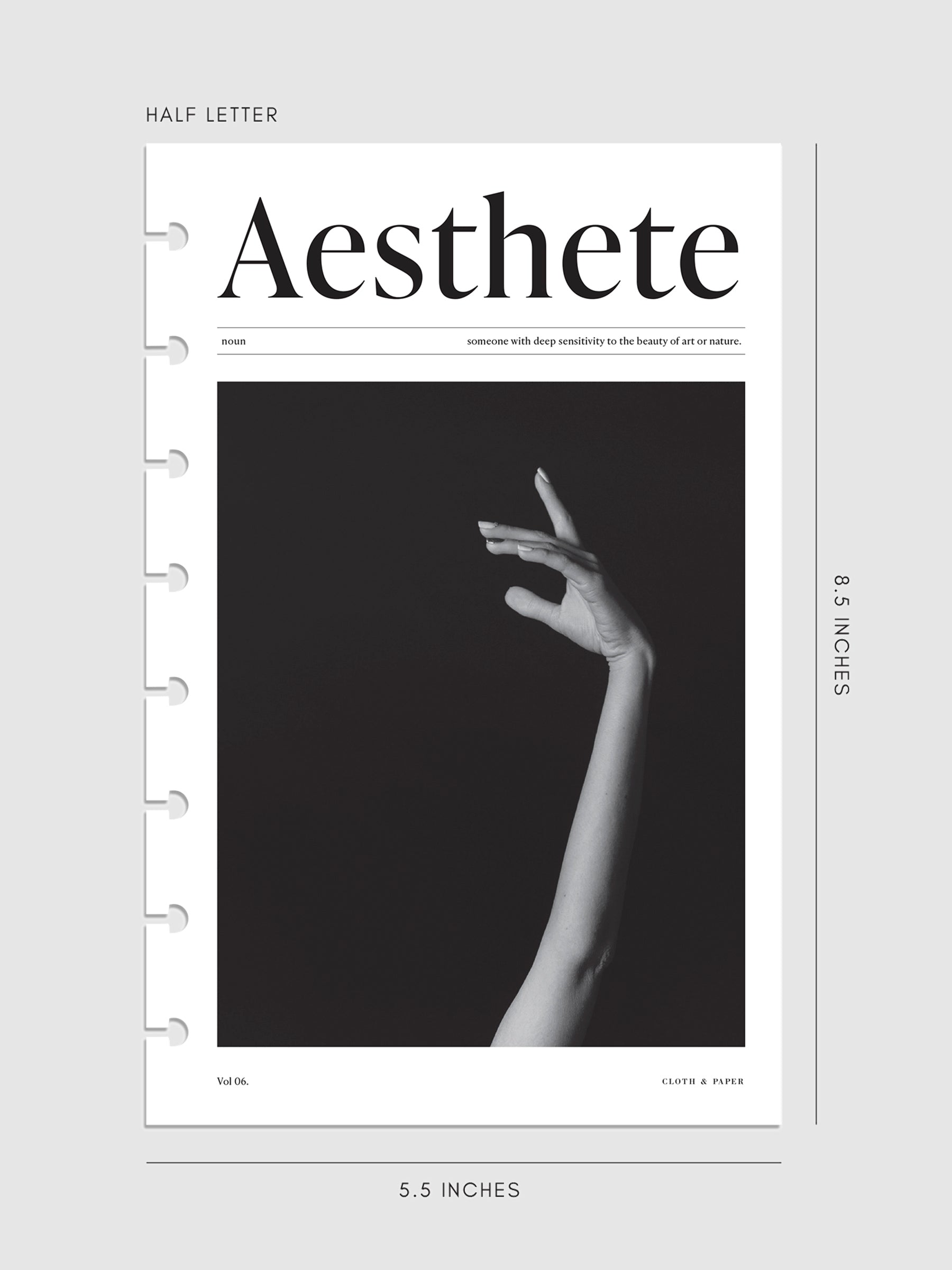 Half Letter 8-Disc Punch Aesthete Planner Dashboard