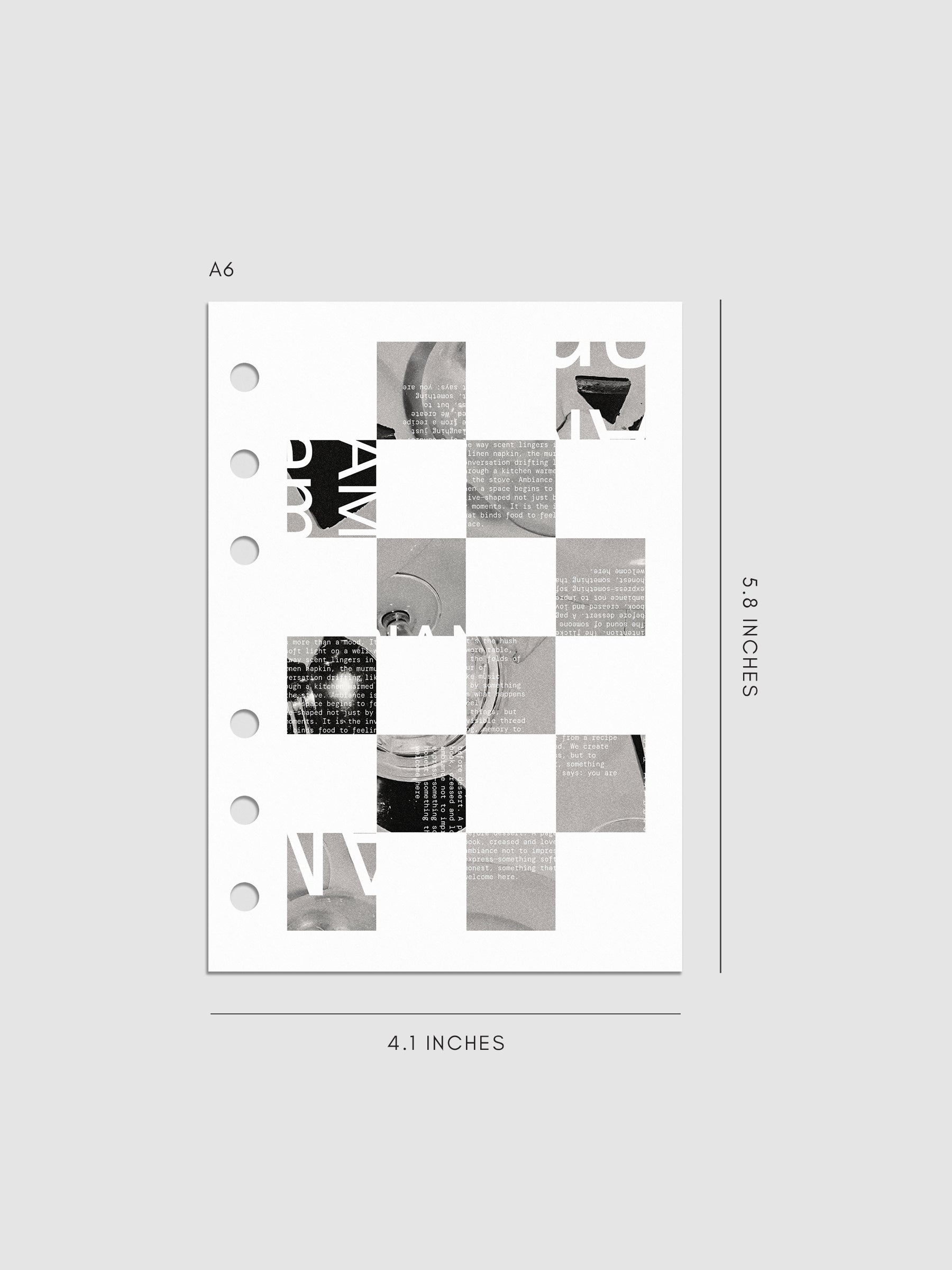 Digital mockup of insert in A6