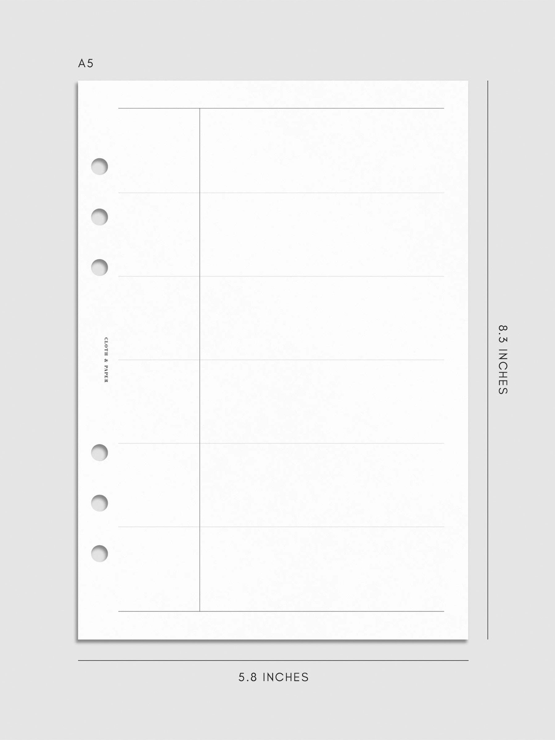 Digital mockup of insert in A5.