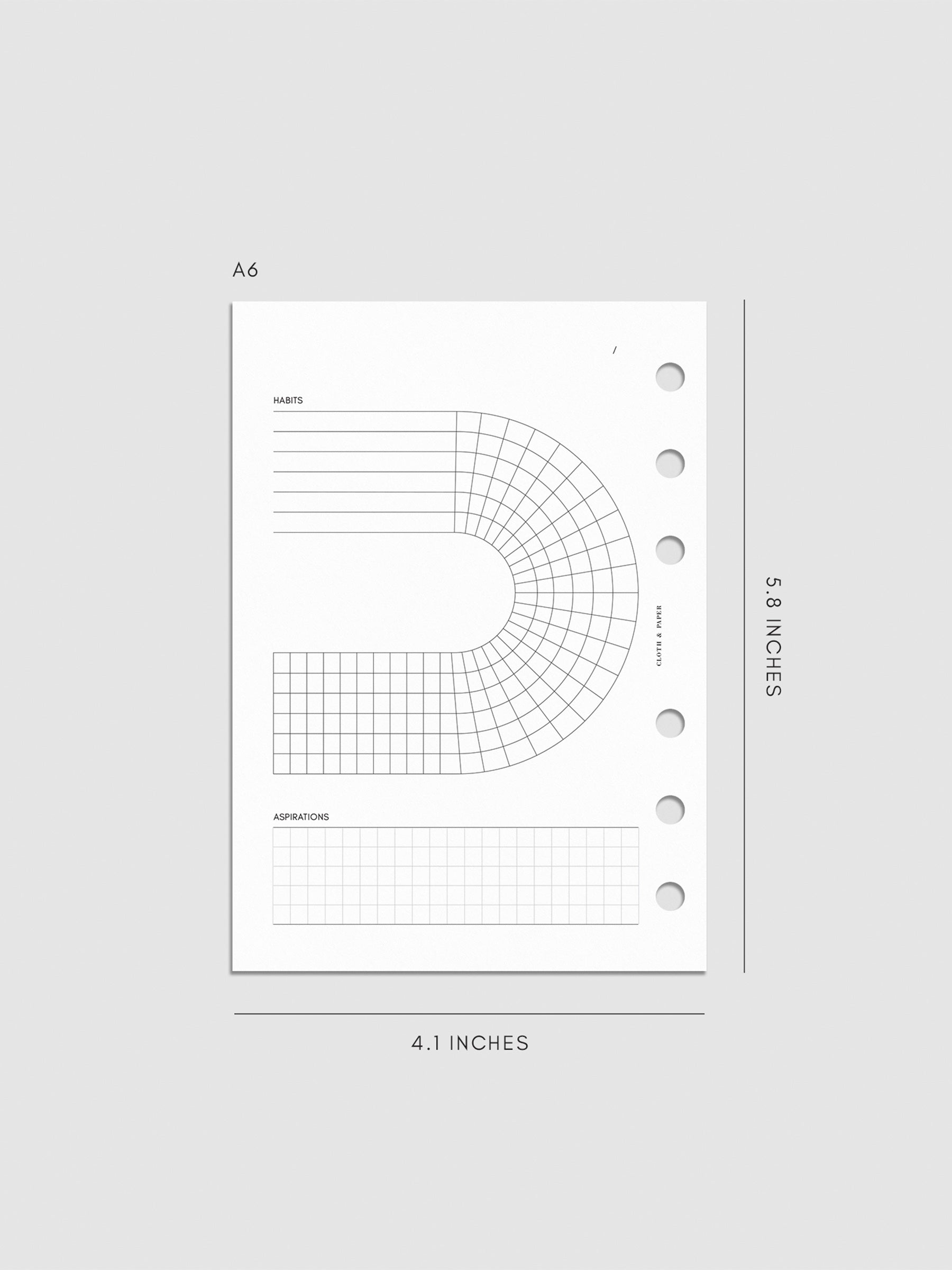 Digital mockup of insert in A6.