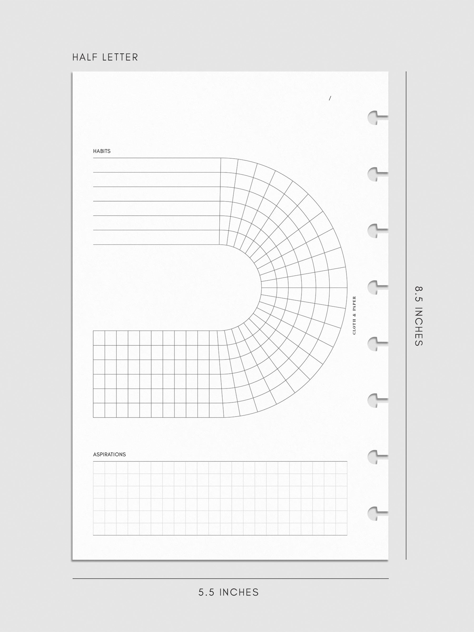 Digital mockup of insert in Half Letter.