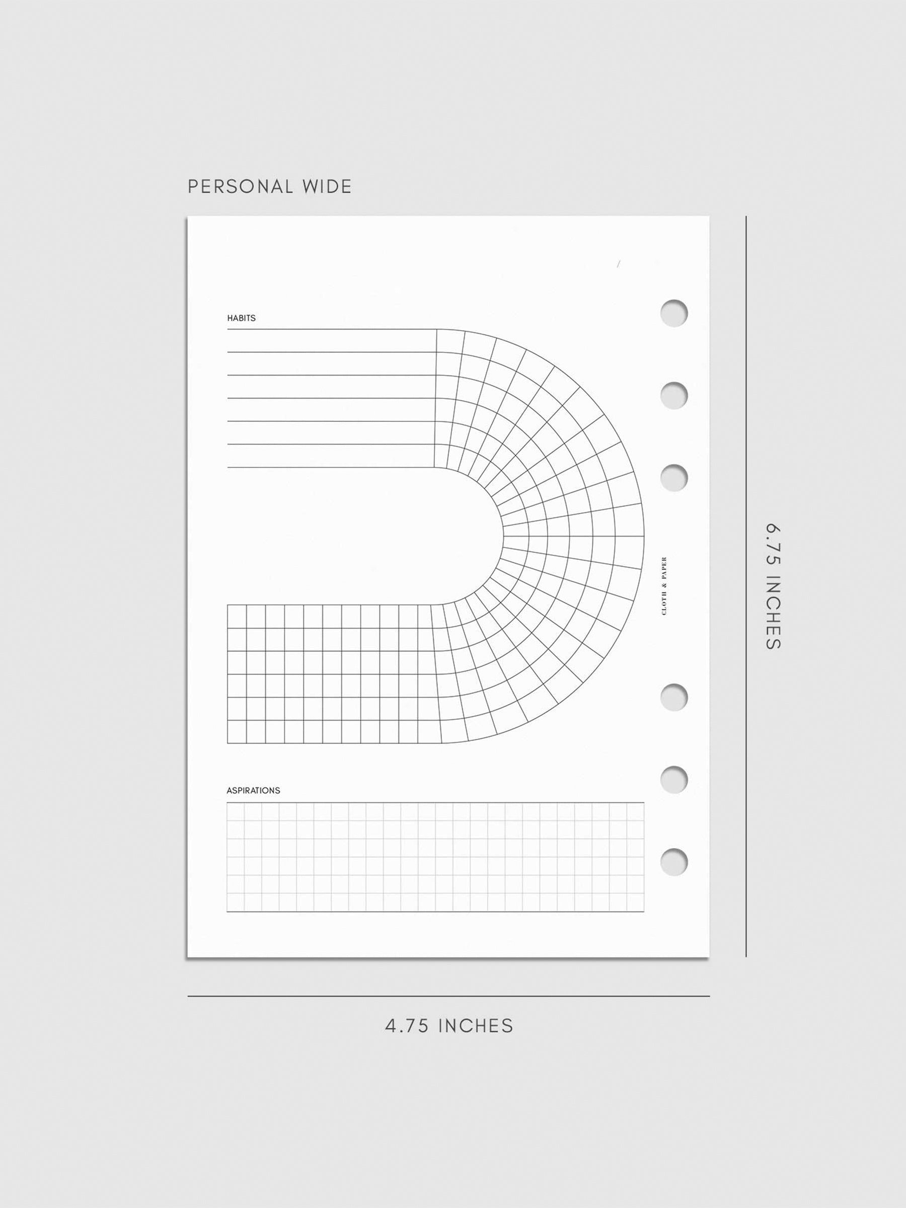 Digital mockup of insert in Personal Wide.