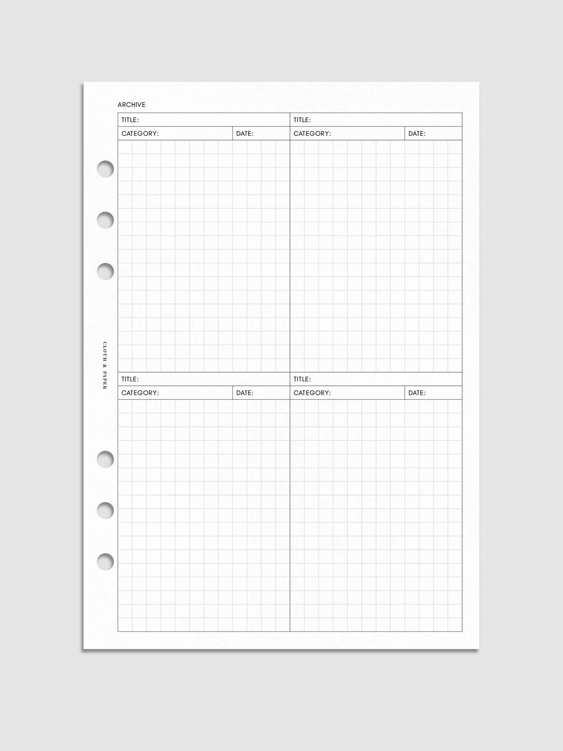 Digital mockup of insert in A5.