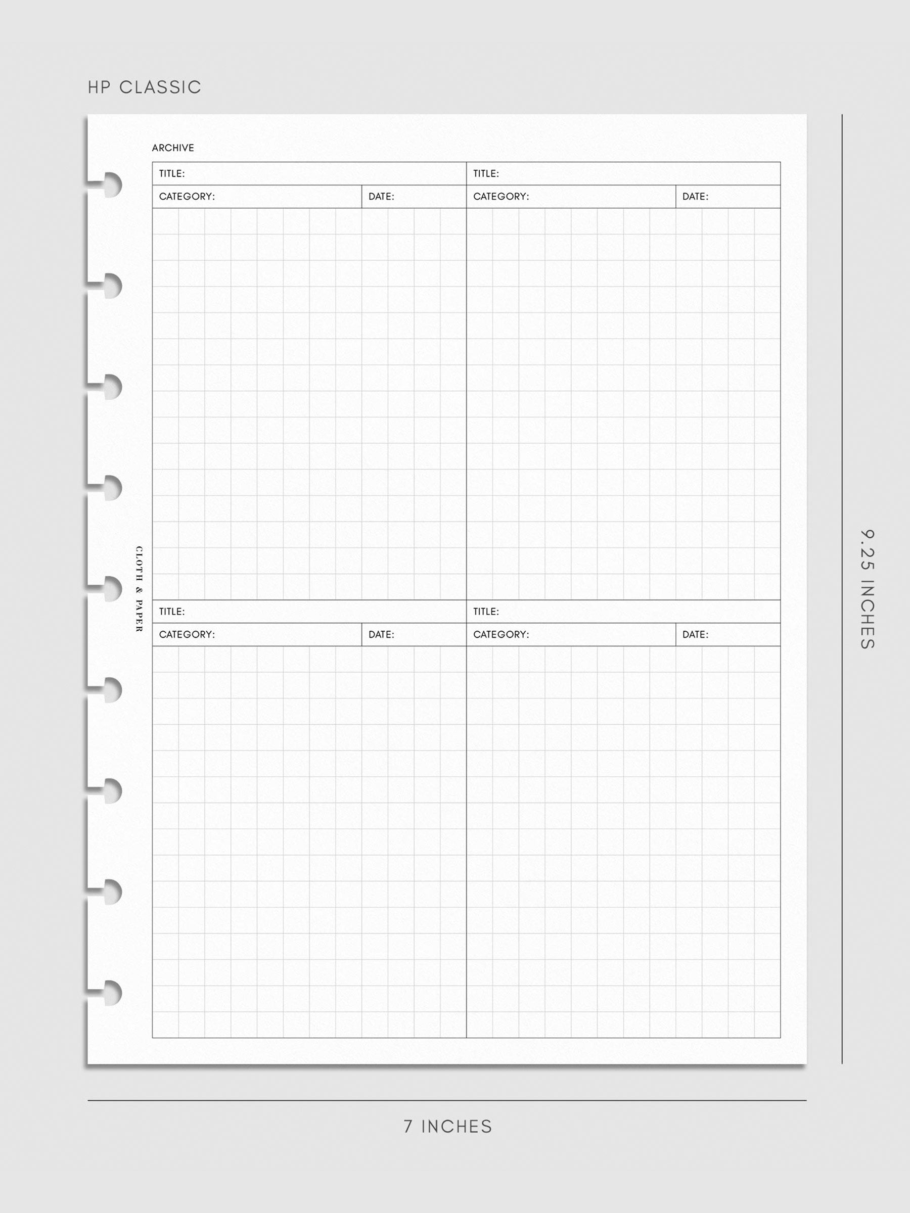 Digital mockup of insert in HP Classic.