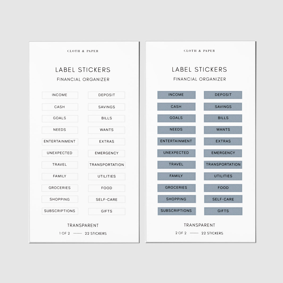Clear Label Stickers | Financial | Cloth & Paper – CLOTH & PAPER
