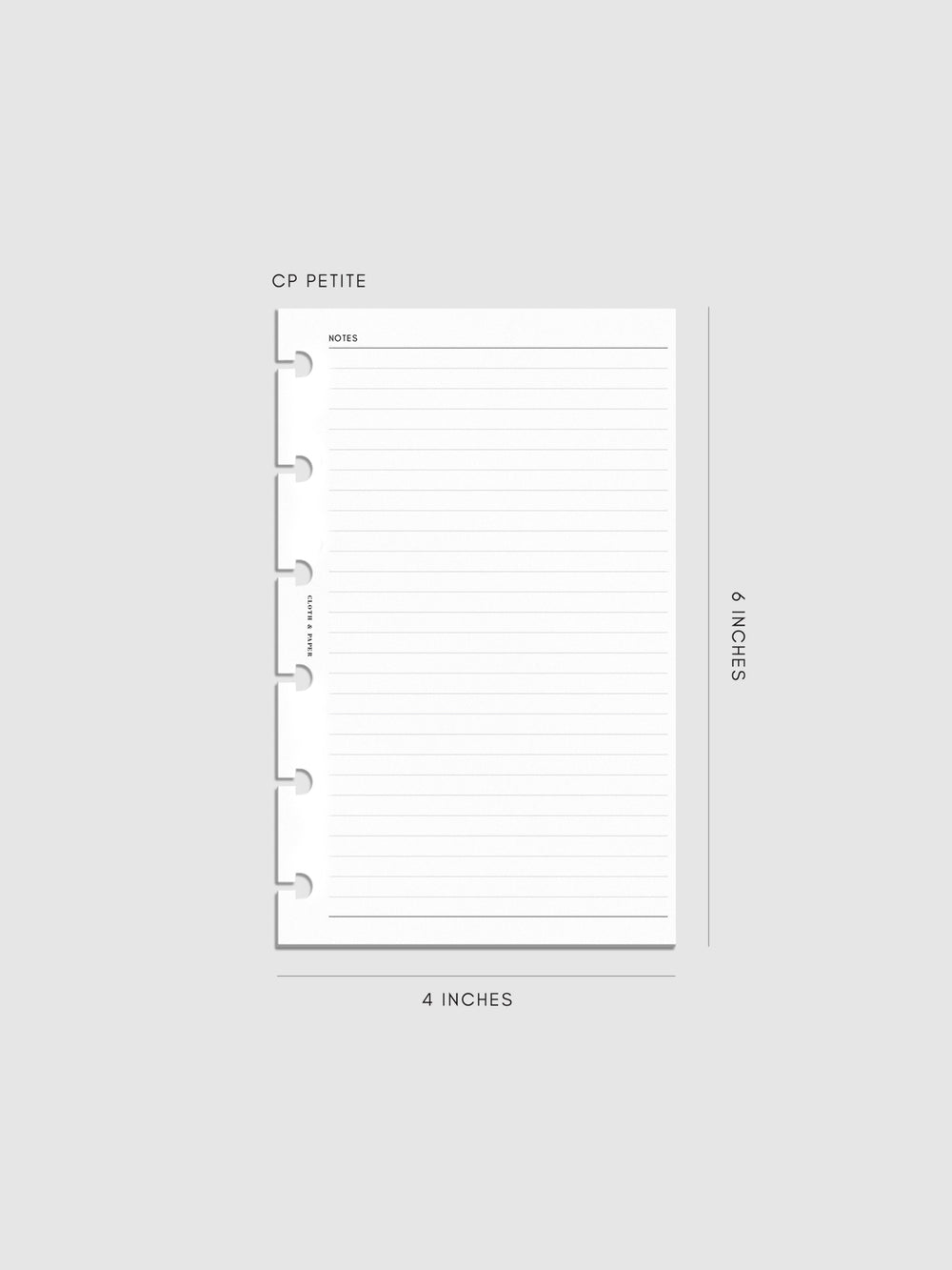 Lined Notes Planner Inserts | Cloth & Paper