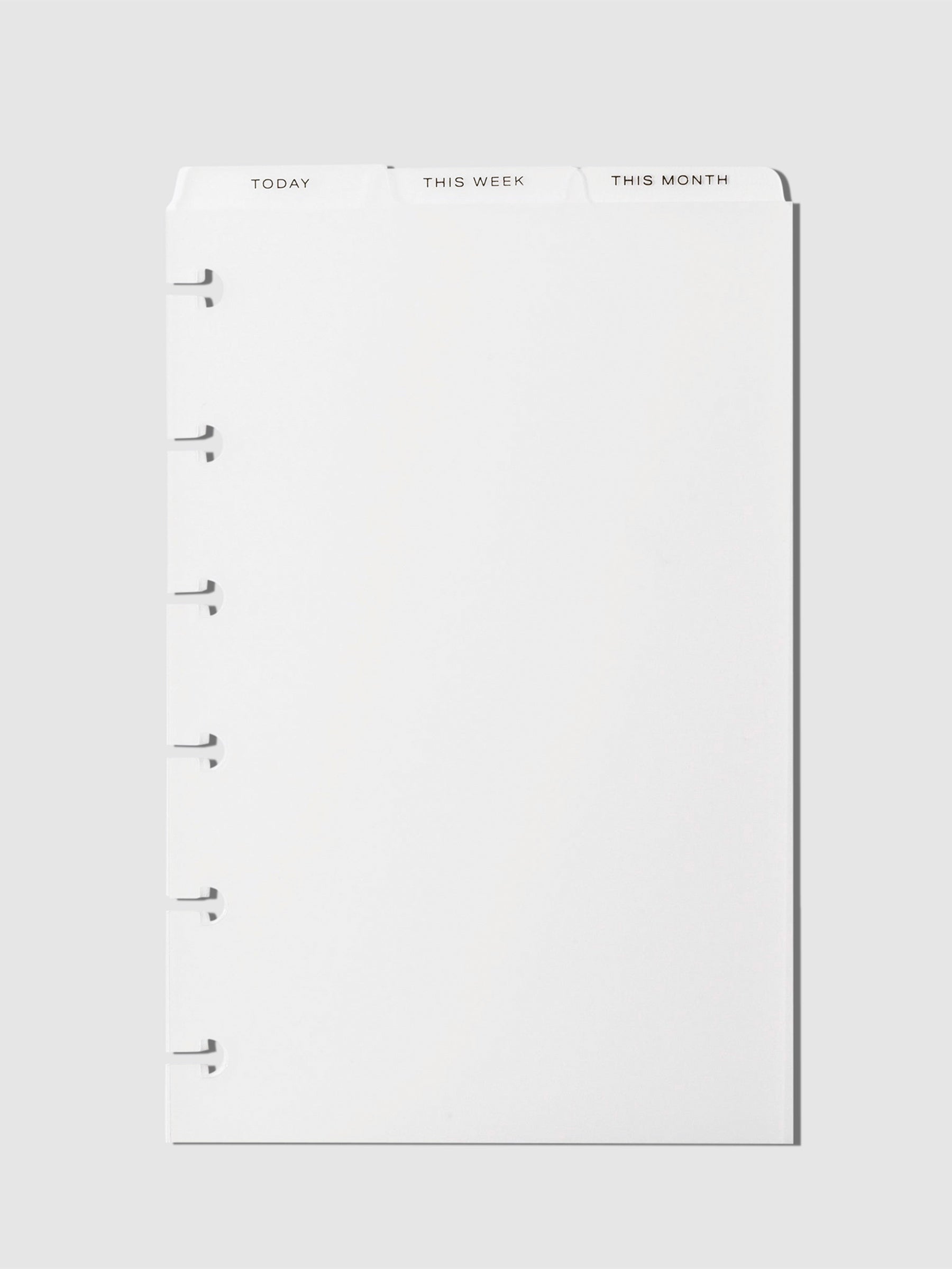 Cadence Top Tab Planner Dividers, Low Profile, Matte, Cloth and Paper. Black foil dividers displayed on a neutral background.