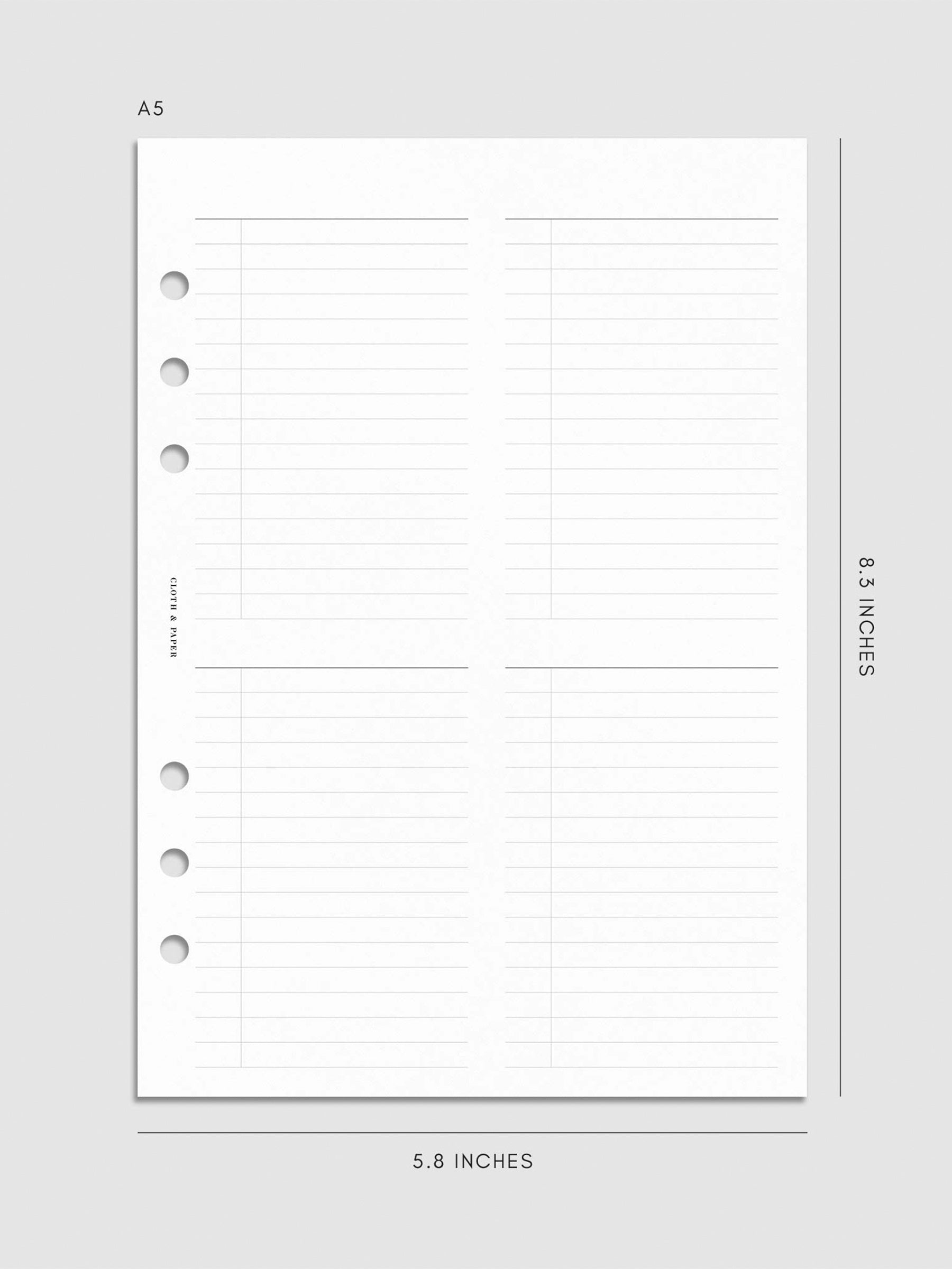 Digital mockup of insert in A5.