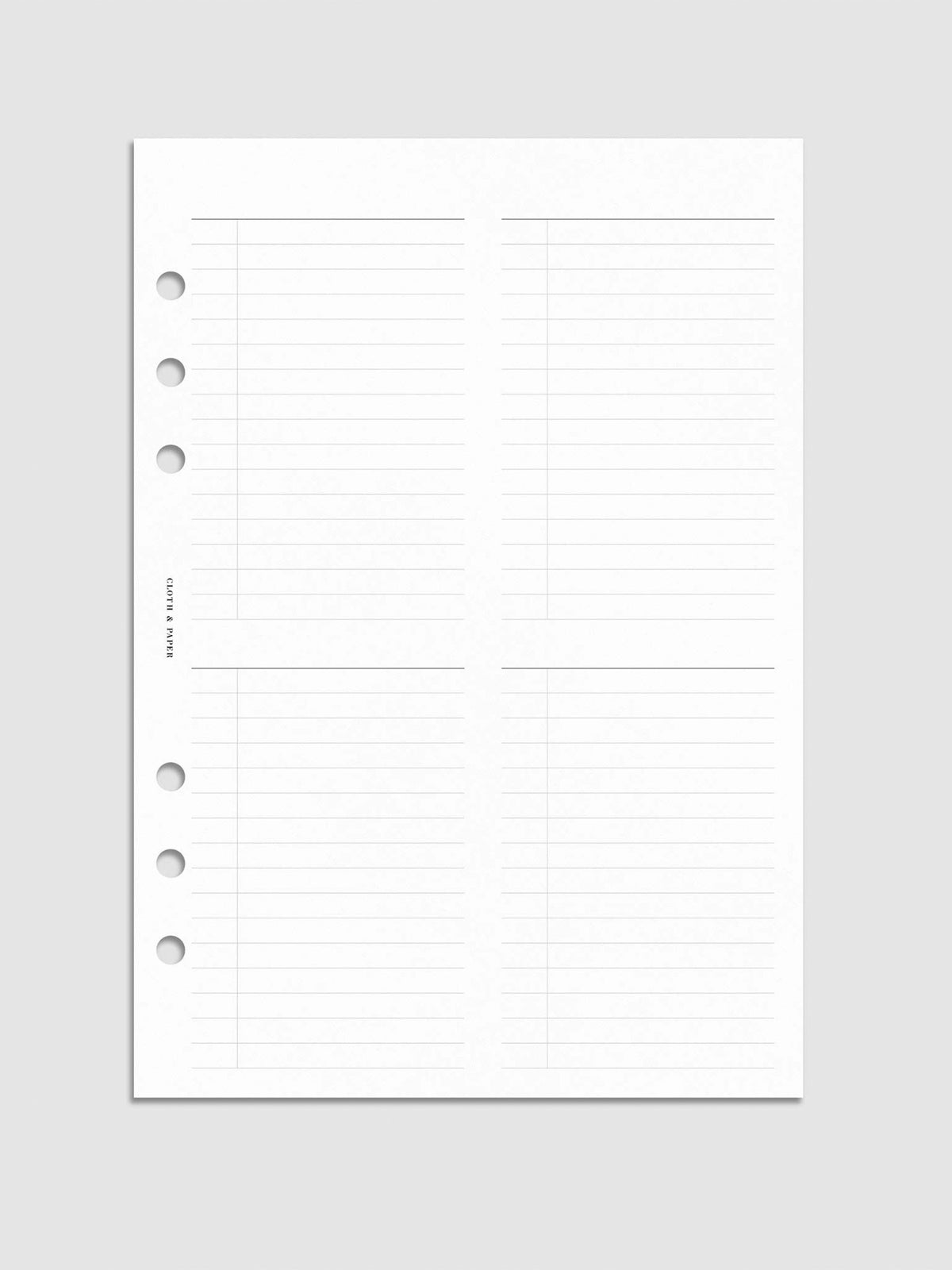 Checklist Planner Inserts | Cloth & Paper