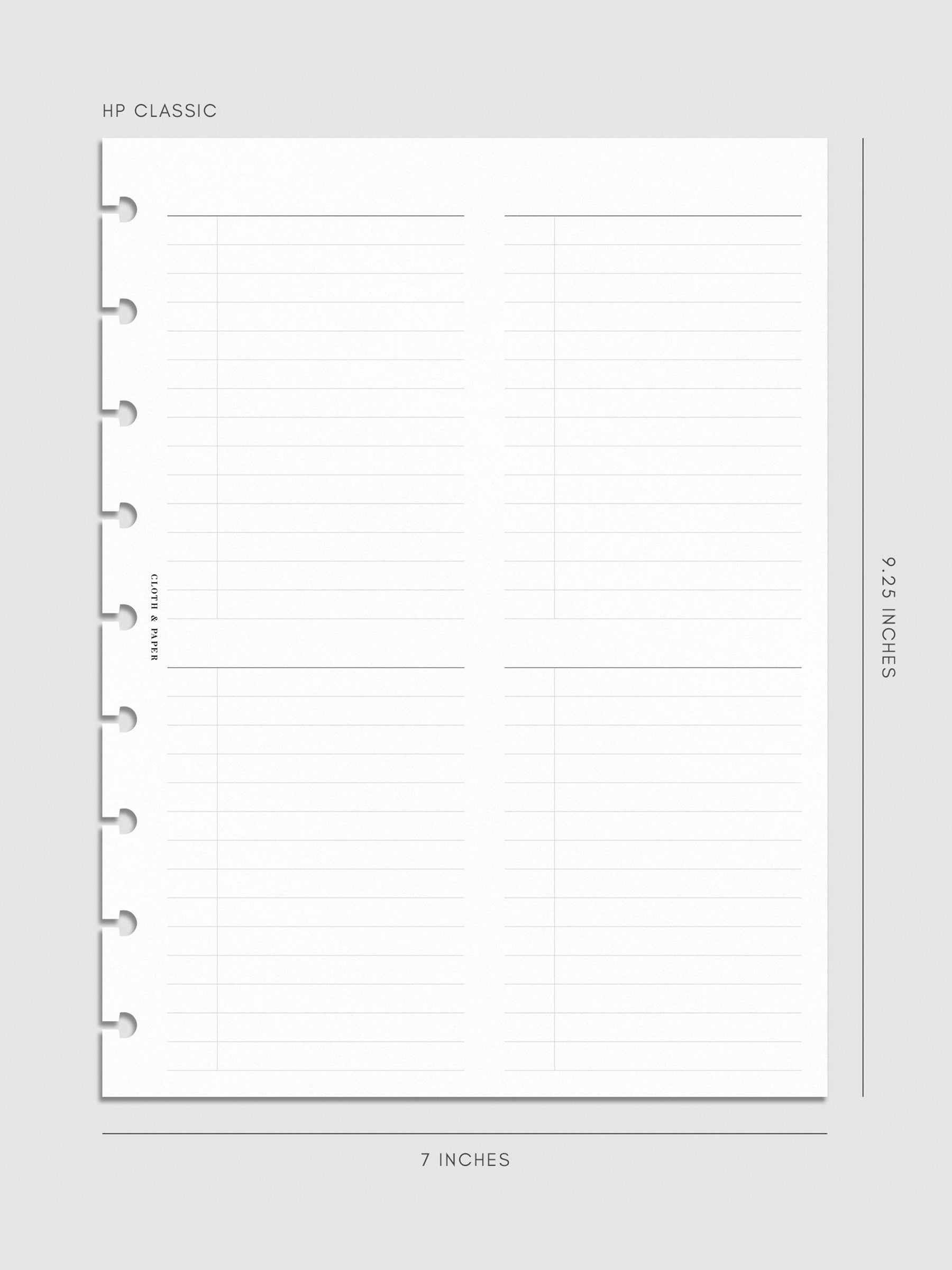 Digital mockup of insert in HP Classic.