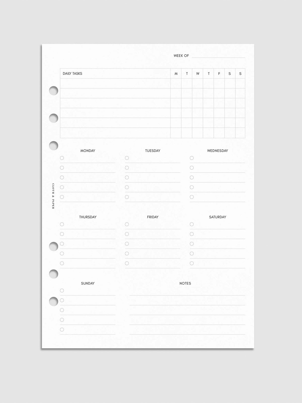 Cleaning Planner Inserts | Cloth & Paper