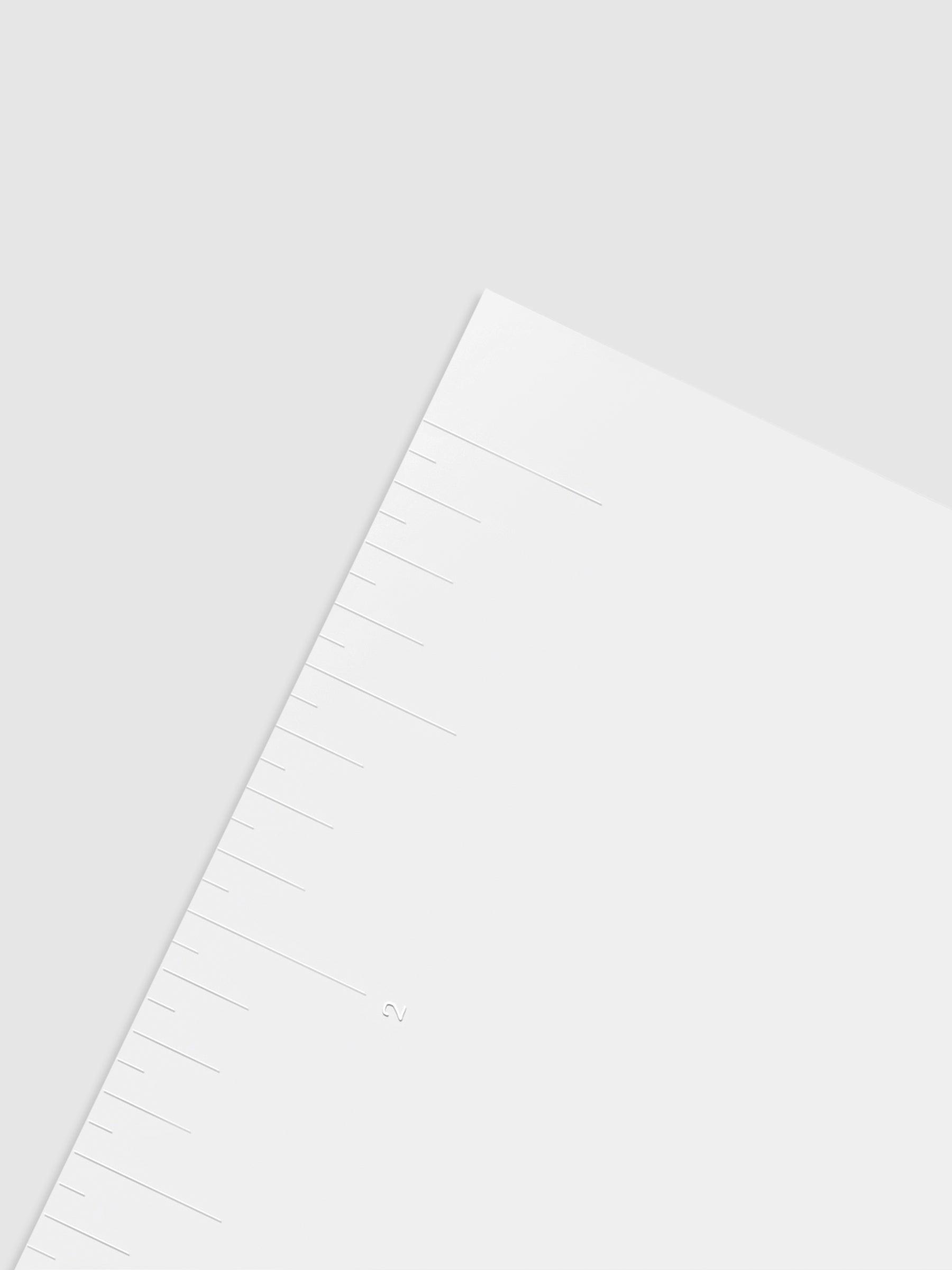 Closeup of journaling card showing its measurement increments. 