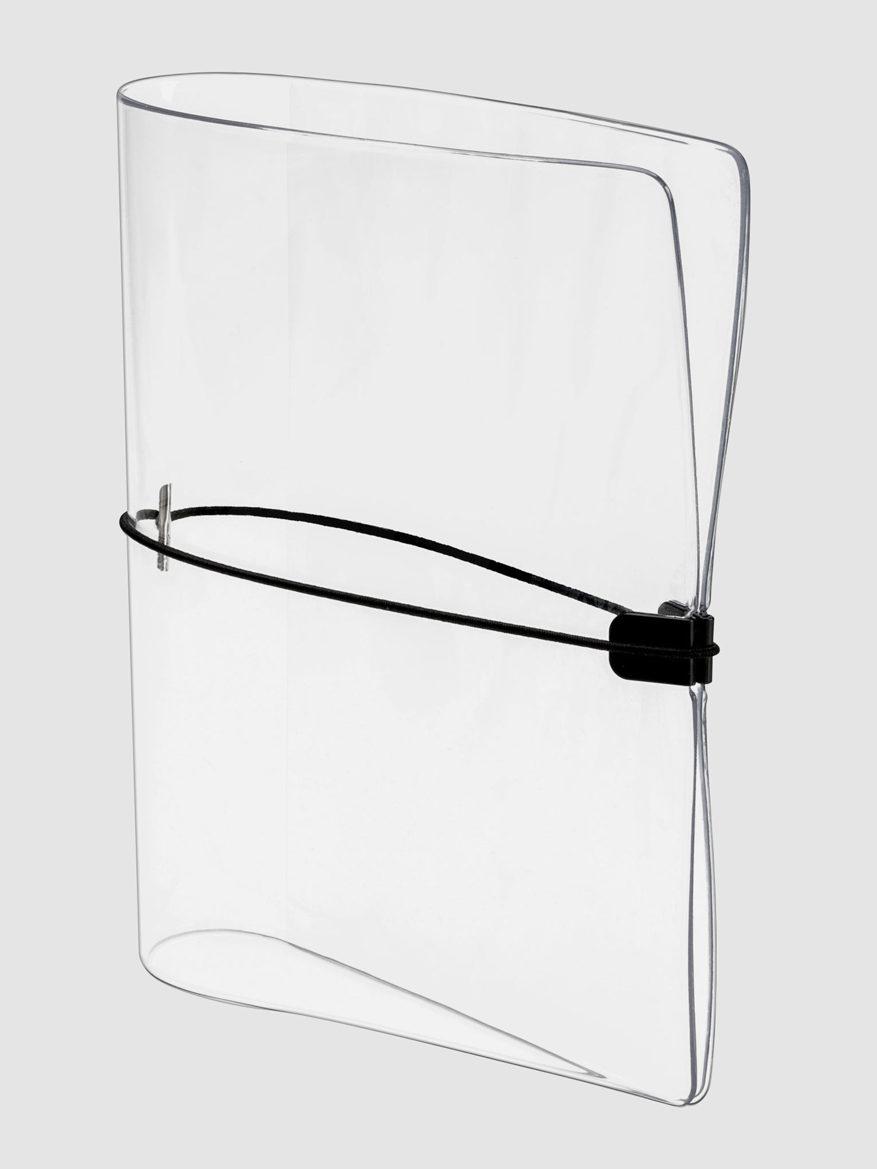 Clear vinyl cover stood up against a neutral background.