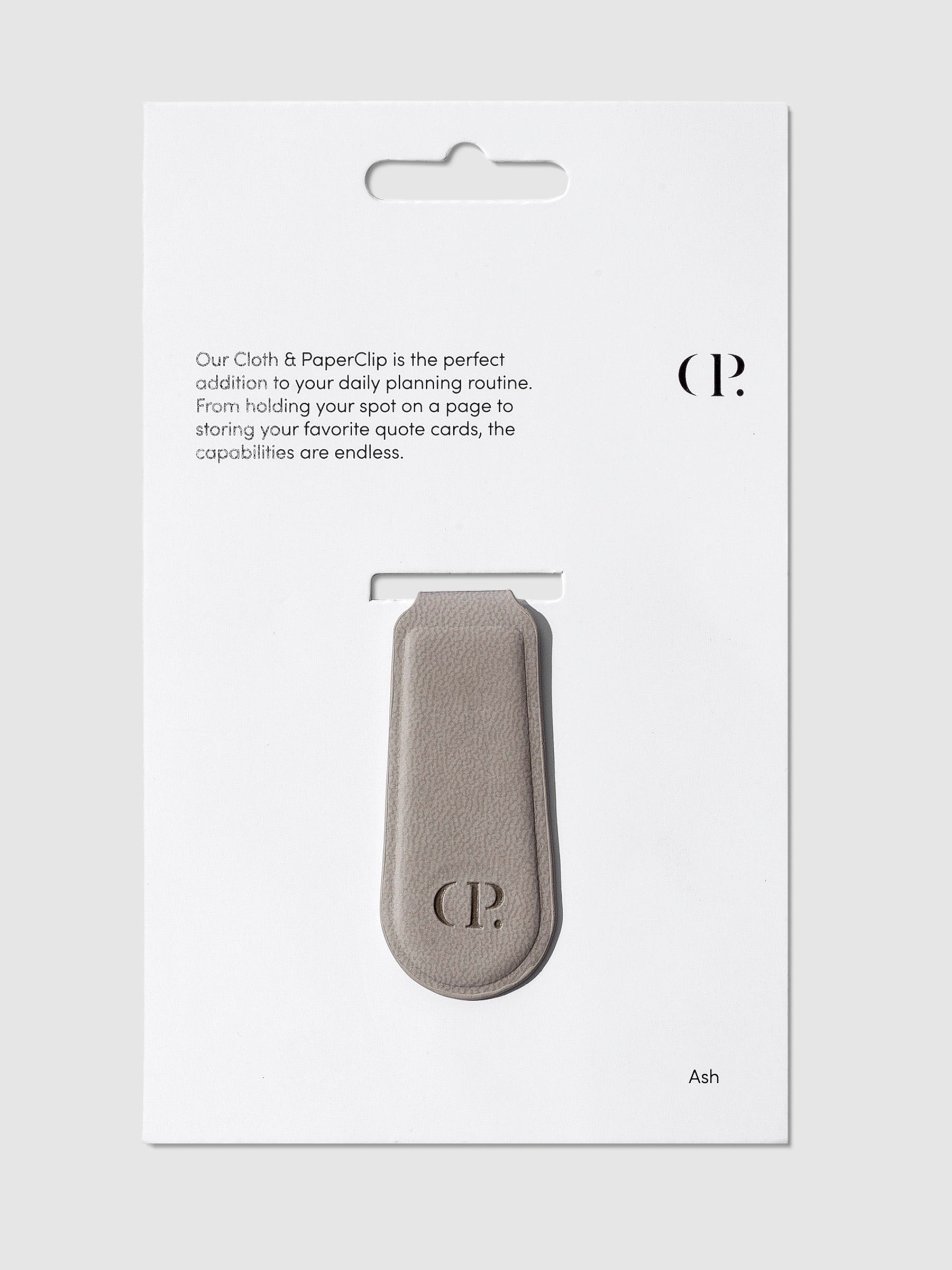 Clip in its packaging displayed on a neutral background. Color shown is Ash.