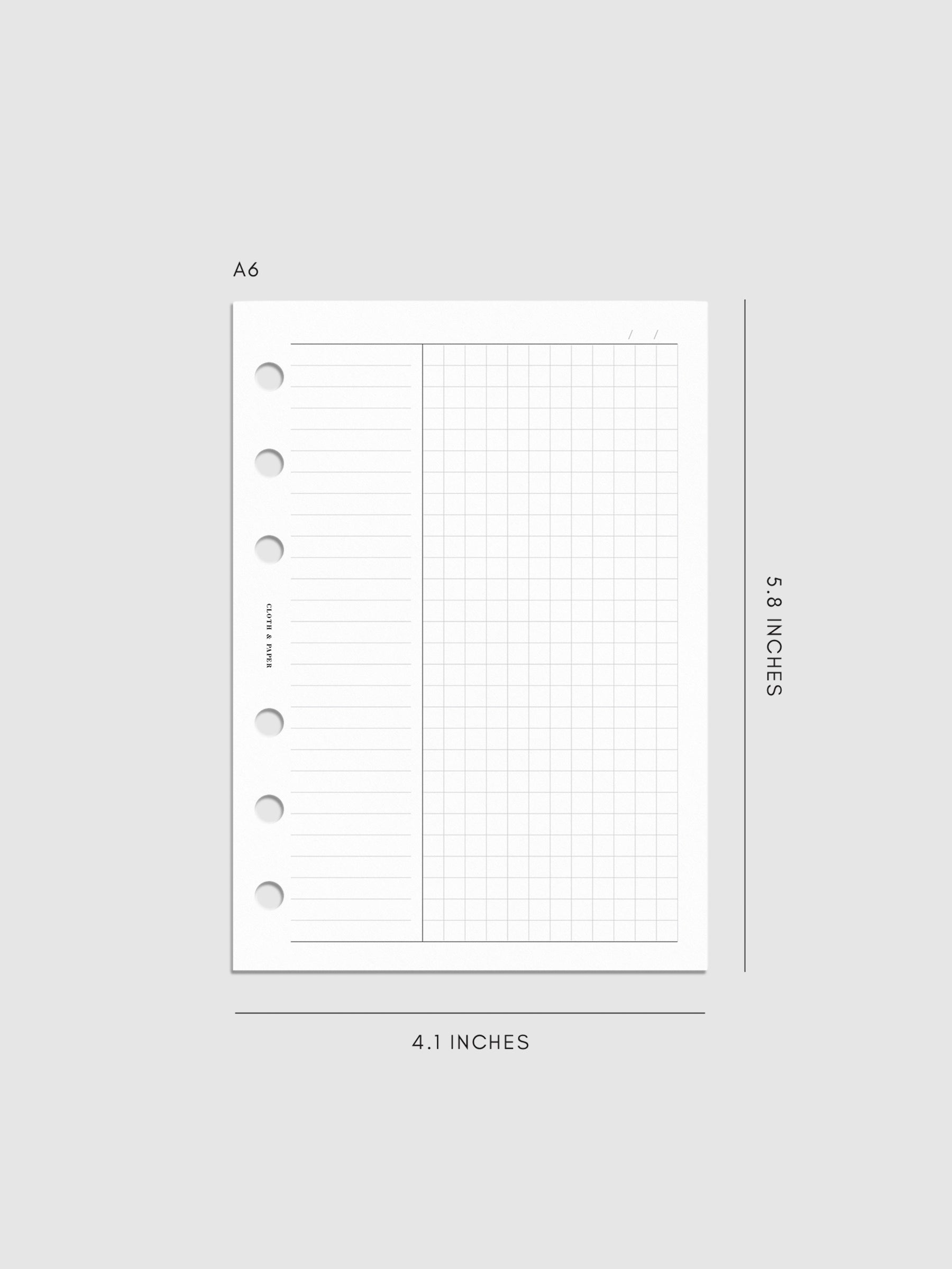 Digital mockup of insert in A6. 