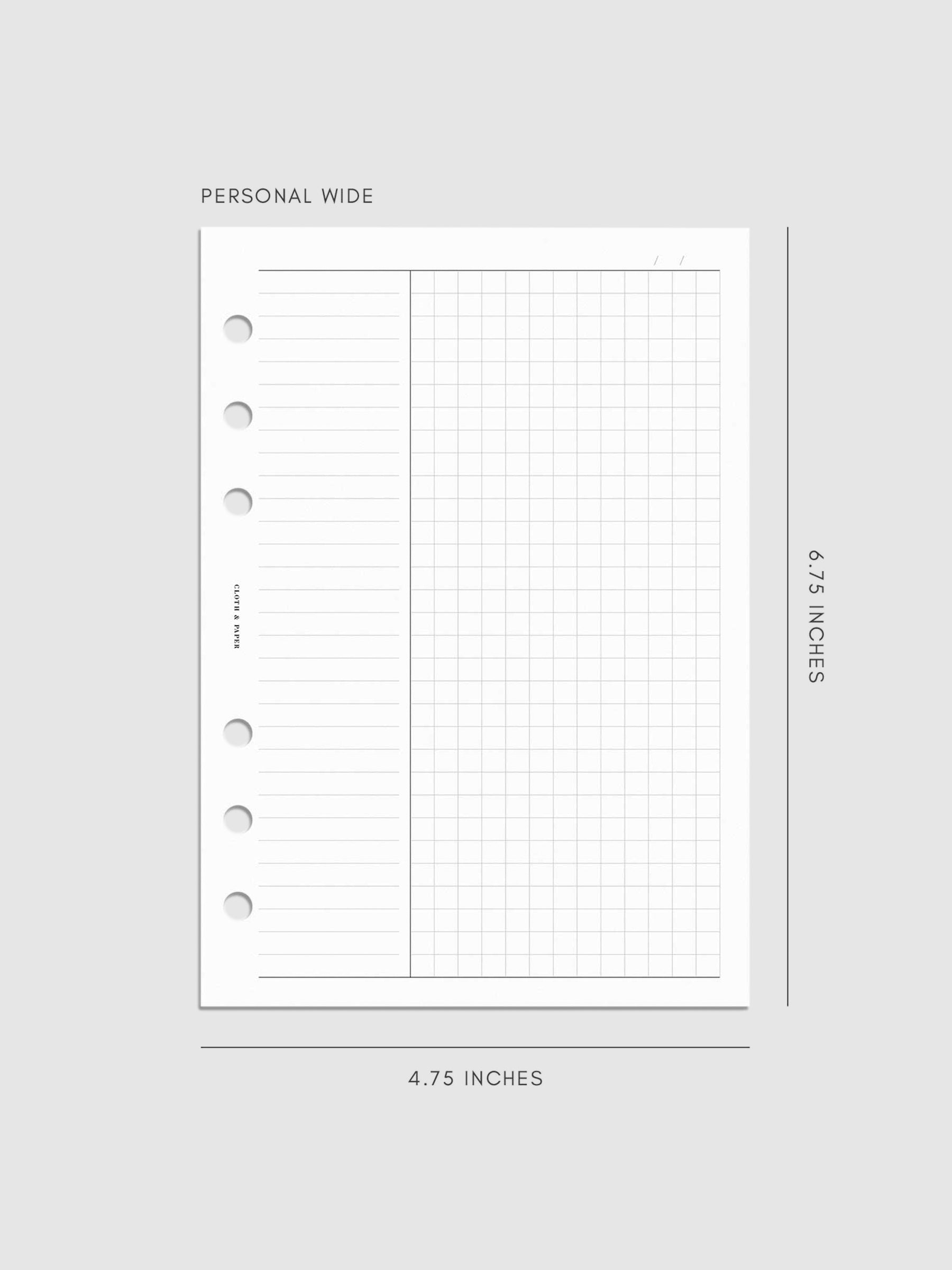 Digital mockup of insert in Personal Wide. 