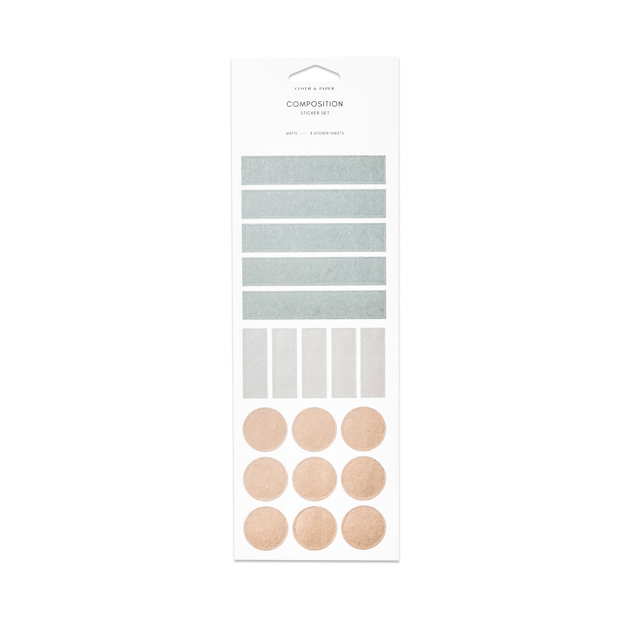 Composition Stickers | Earl Grey, Crêpe + Angora – CLOTH & PAPER