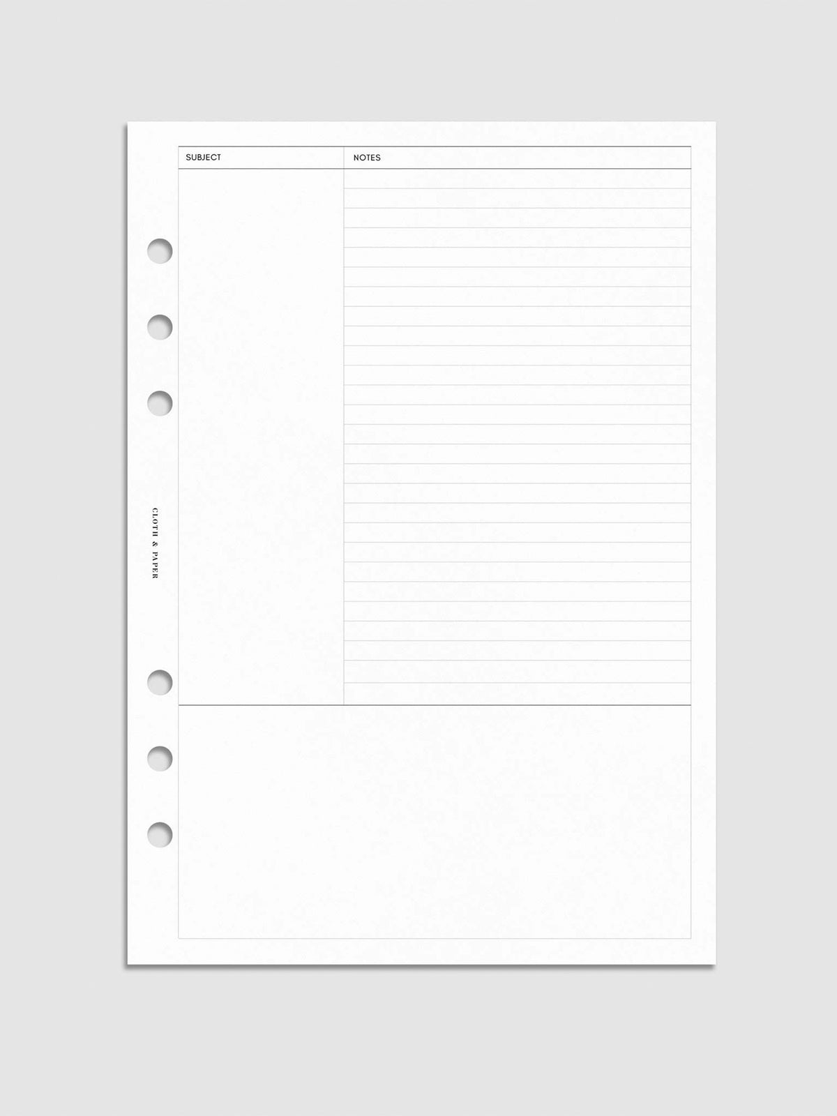 Cornell Style Note Planner Inserts | 2nd Edition | Cloth & Paper