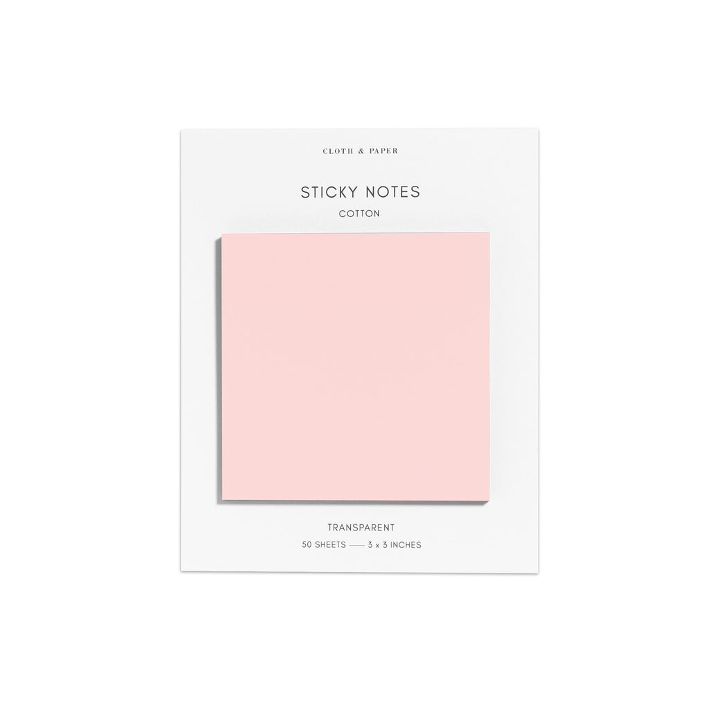 Sticky notes on their backing displayed on a white background. Color pictured is Cotton.