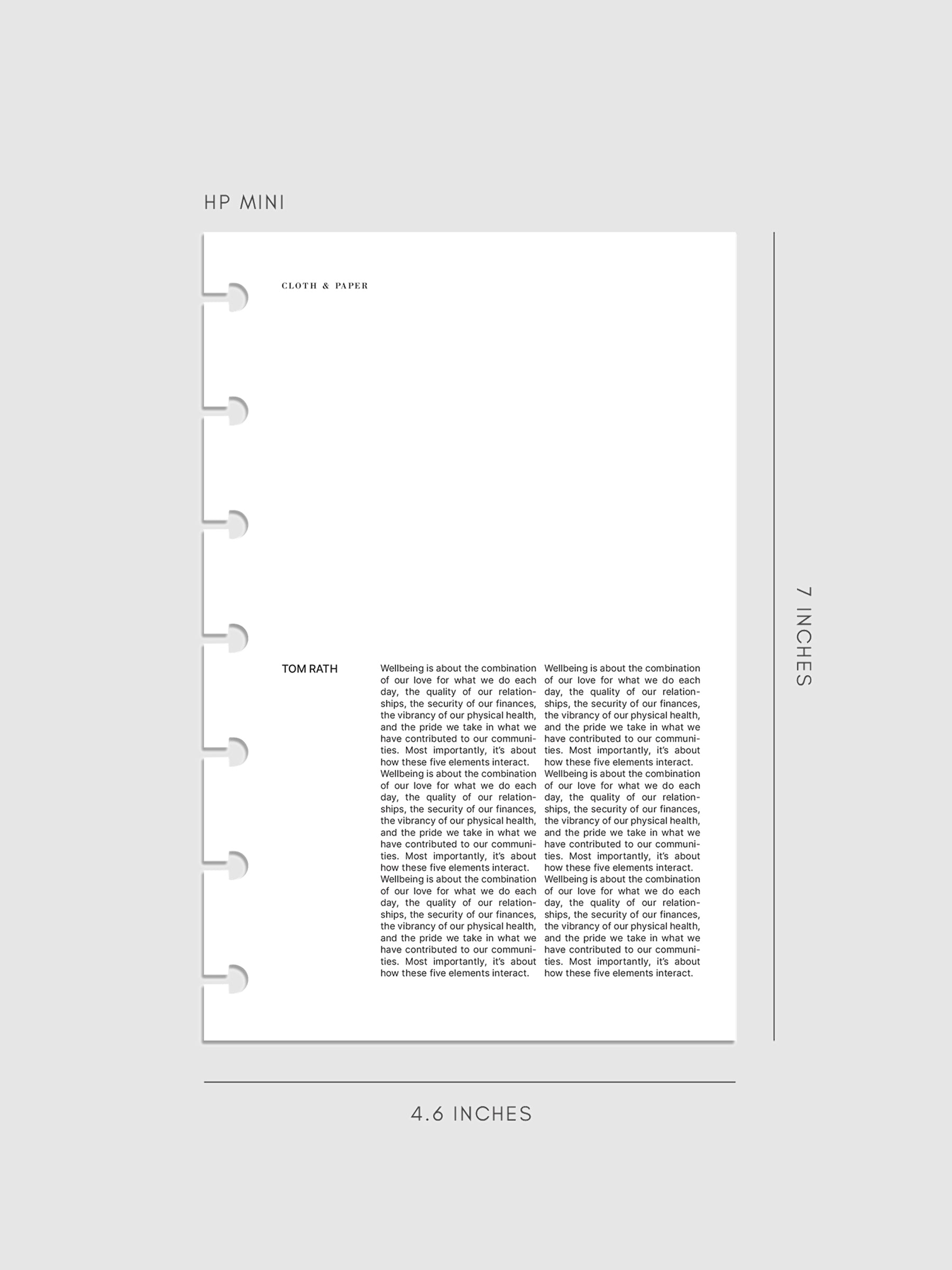HP Mini Crosshatch Planner Dashboard displayed on a neutral background.