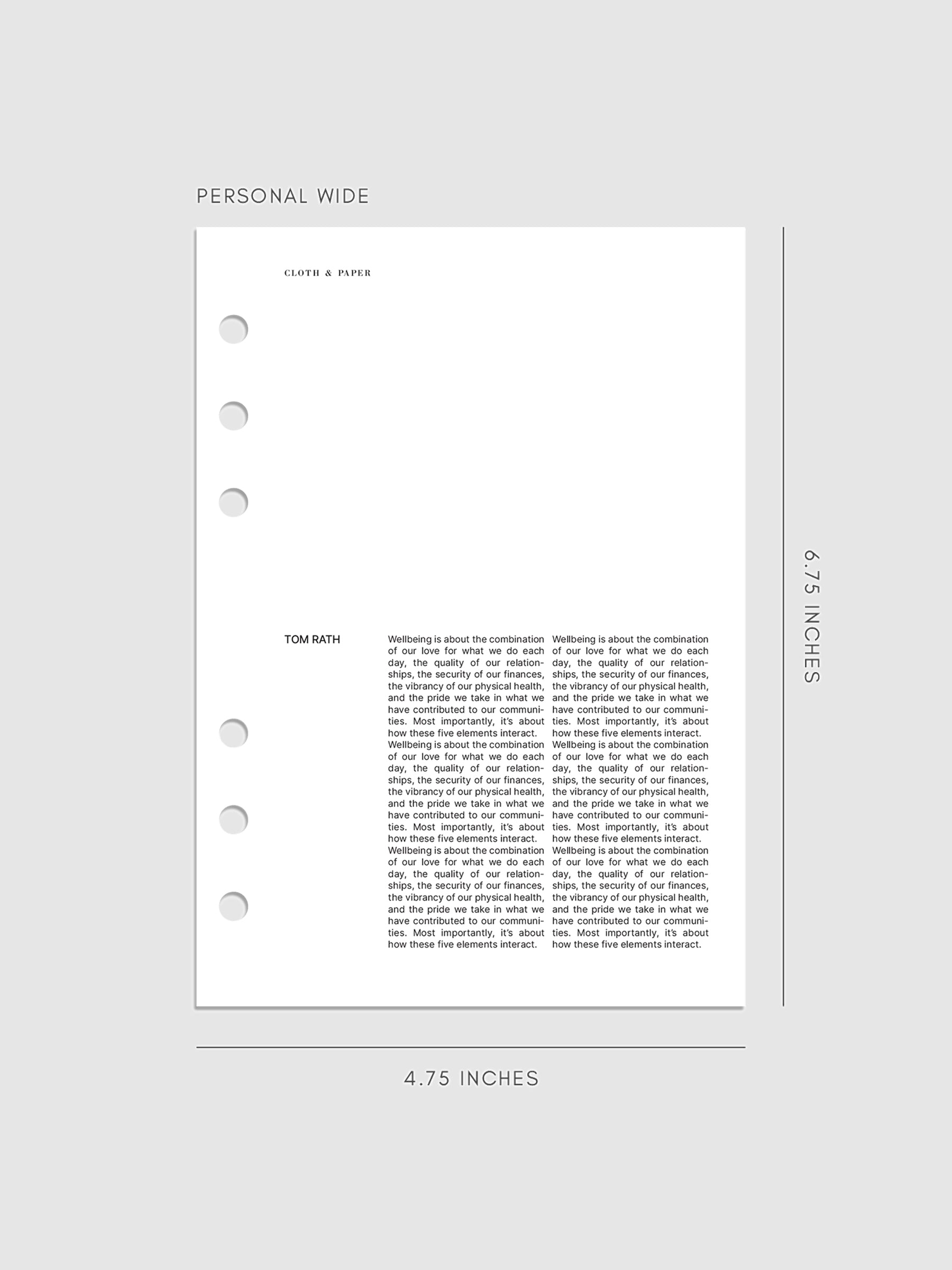 Personal Wide Crosshatch Planner Dashboard displayed on a neutral background.