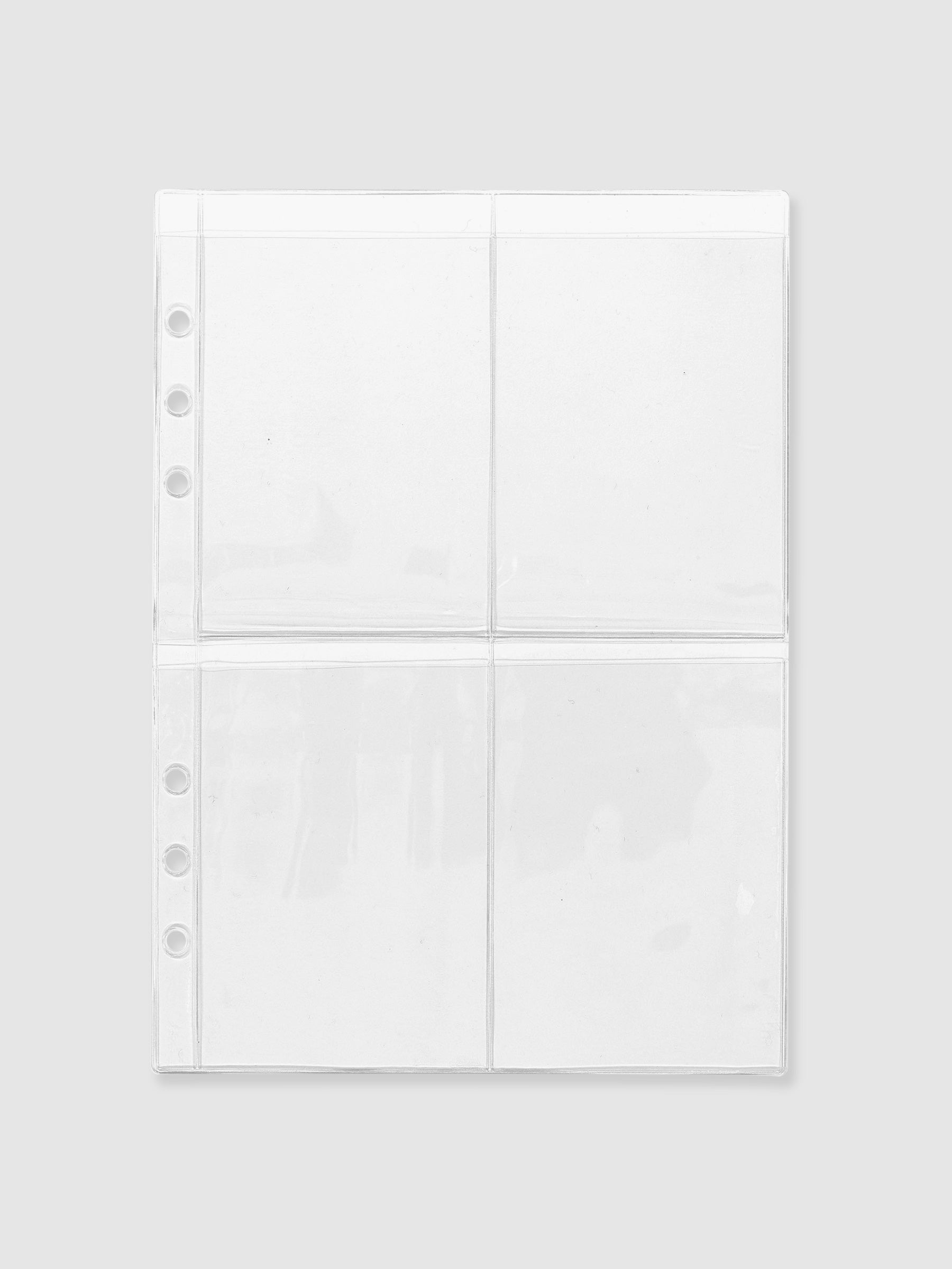 Crystal Clear Credit Card Holder, Cloth and Paper. Card holder displayed on a neutral background. Size shown is Half Letter.