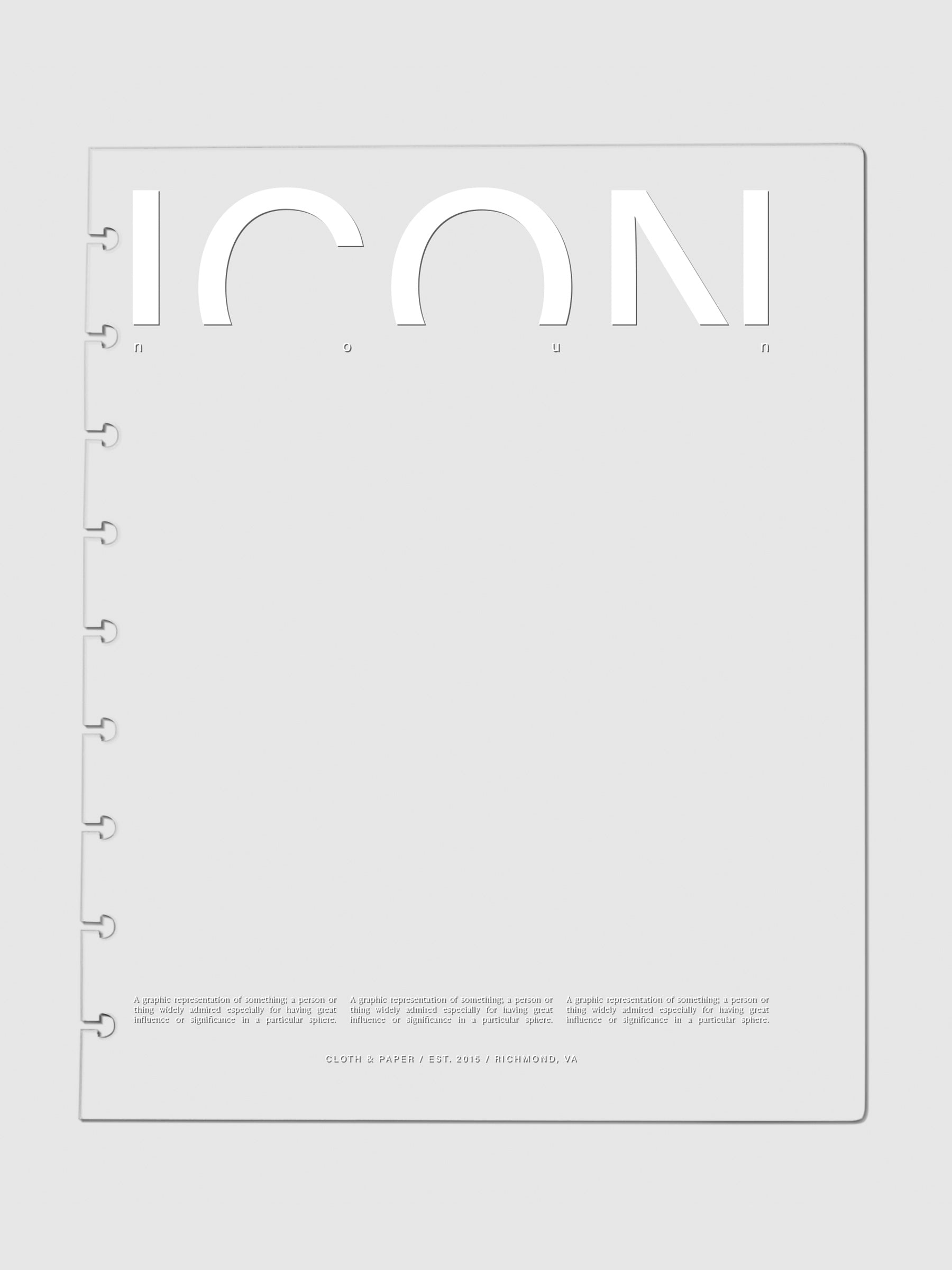 Crystal Clear Discbound Notebook Cover Icon displayed on a neutral background.