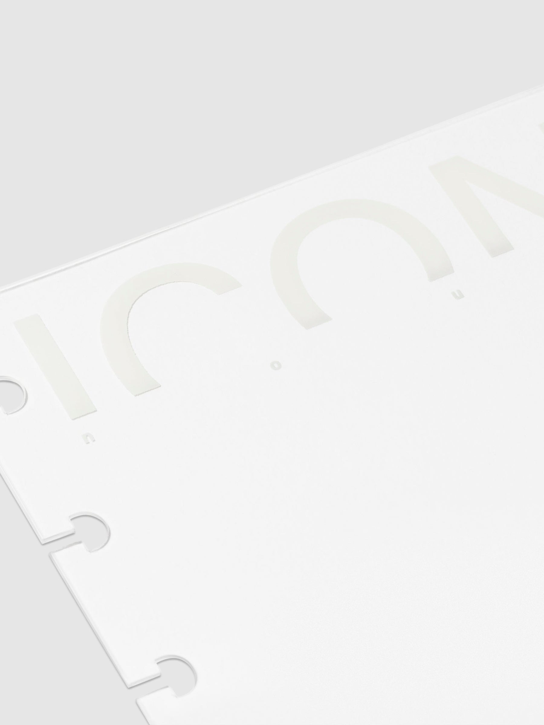 Closeup of cover - text reads "icon."