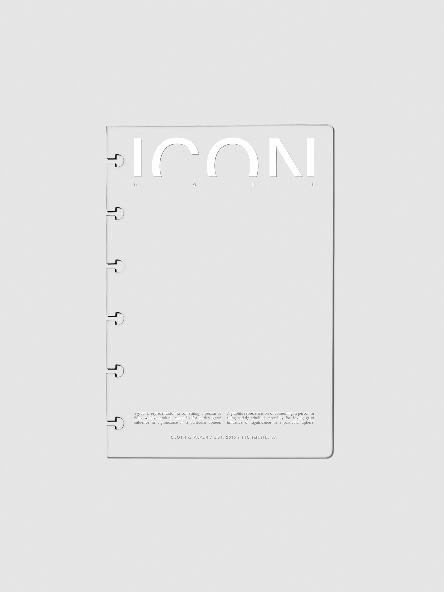 Crystal Clear Discbound Notebook Cover Icon displayed on a neutral background.