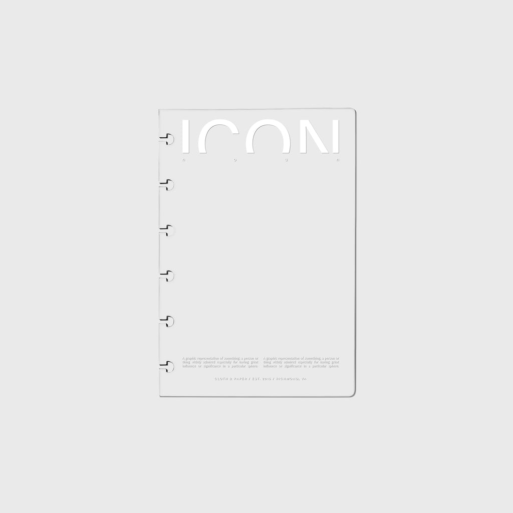 Cubierta de cuaderno transparente como el cristal | Icono
